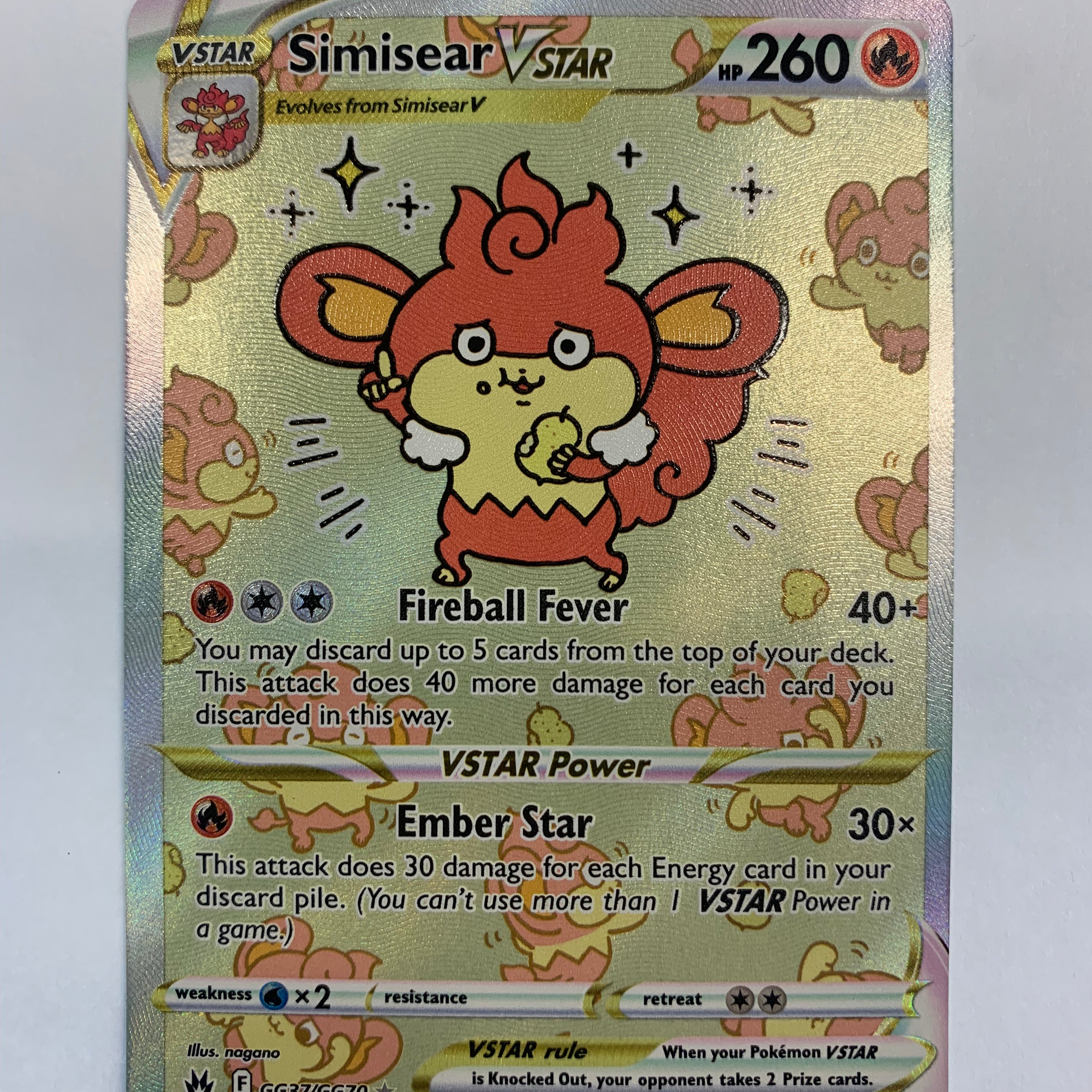 Pokémon TCG - Crown Zenith Simisear VStar GG37/GG70 NM