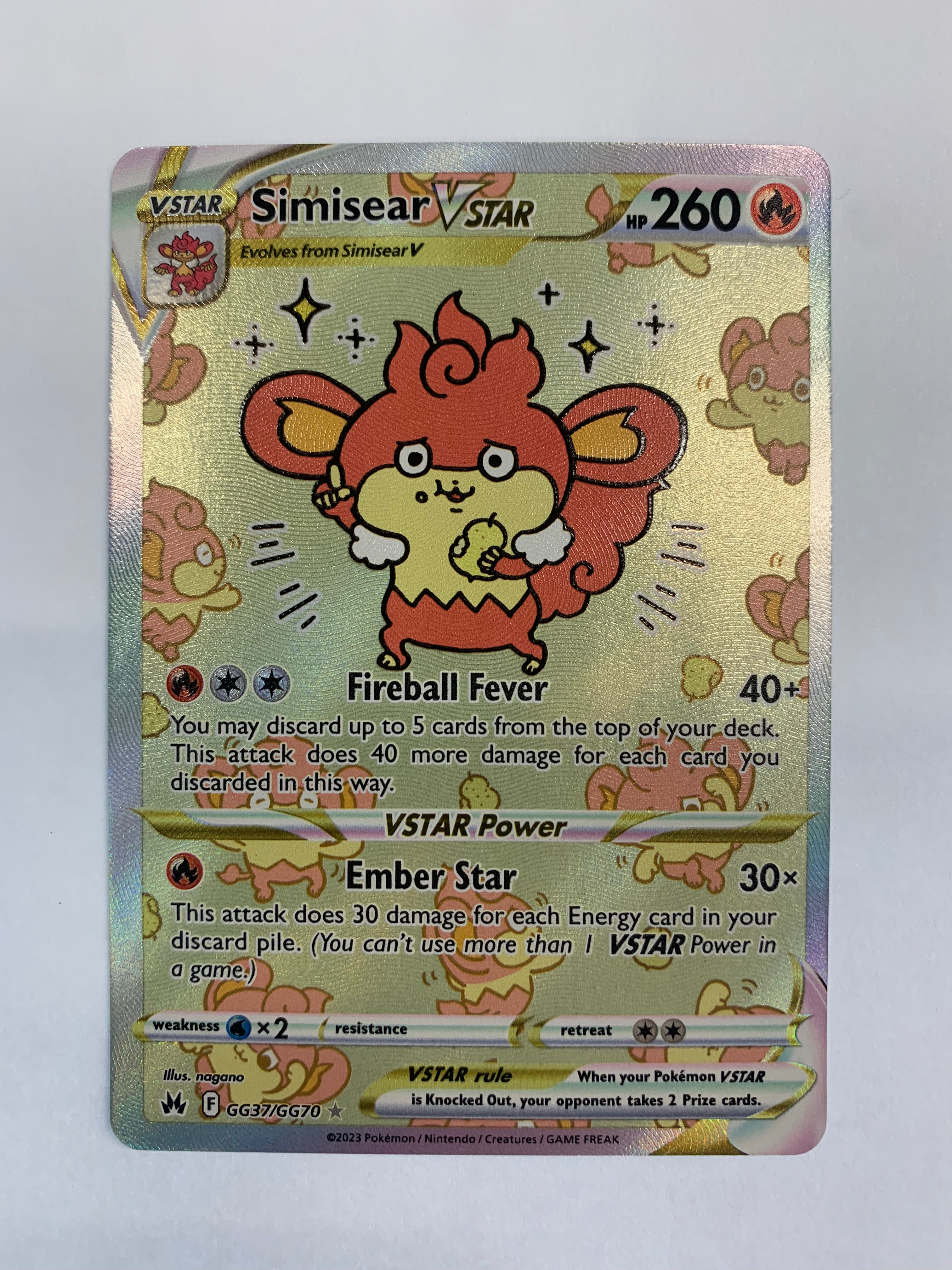 Pokémon TCG - Crown Zenith Simisear VStar GG37/GG70 NM