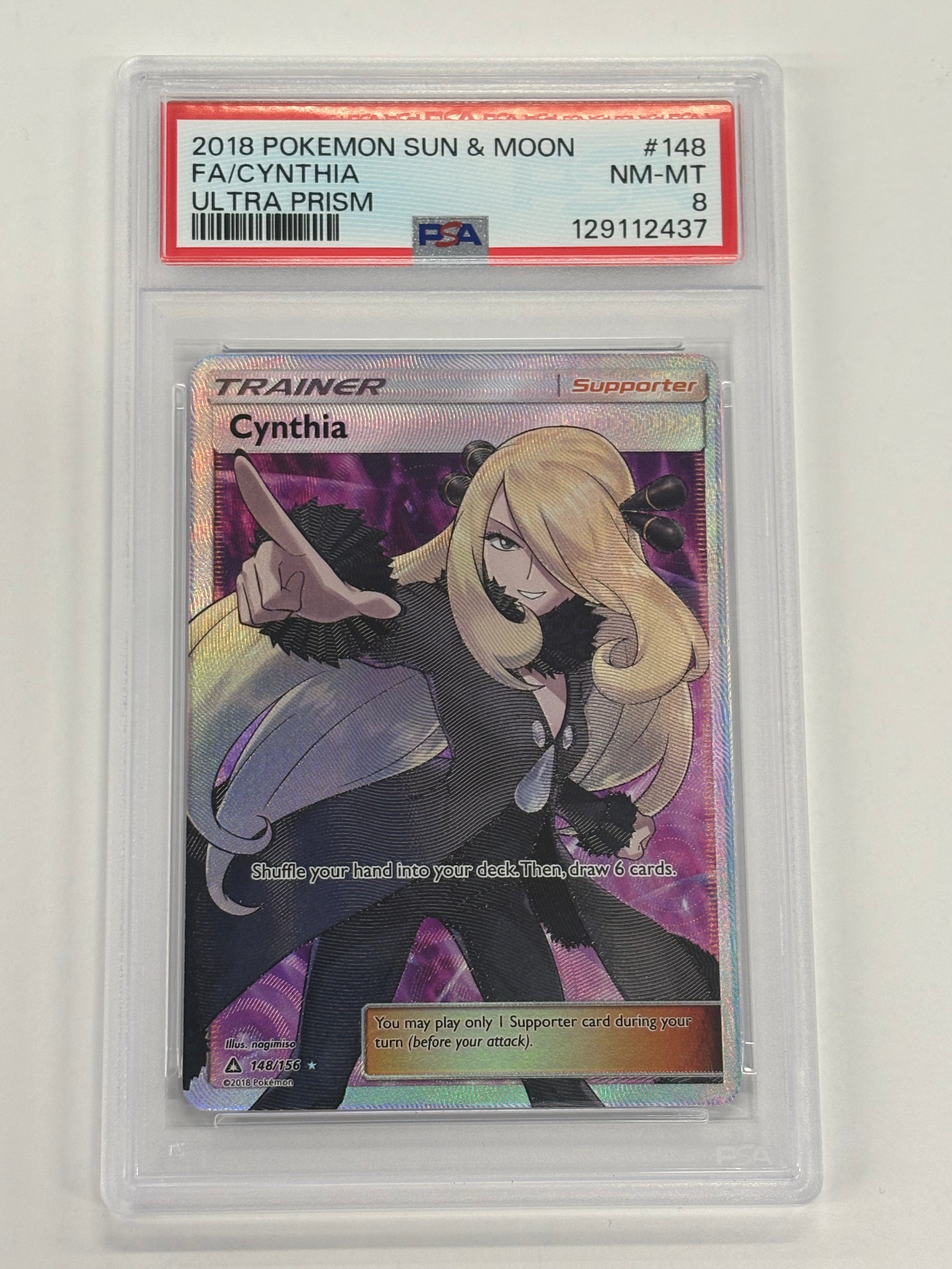 Pokémon TCG - PSA NM-MT 8 Ultra Prism Cynthia 148/156 Full Art