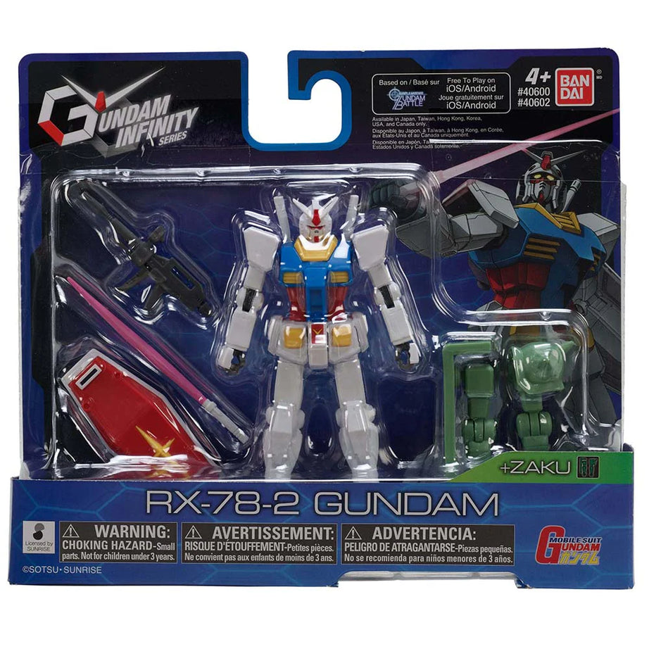 Bandai Gundam Infinity Series RX-78-2 Gundam + Zaku Action Figure