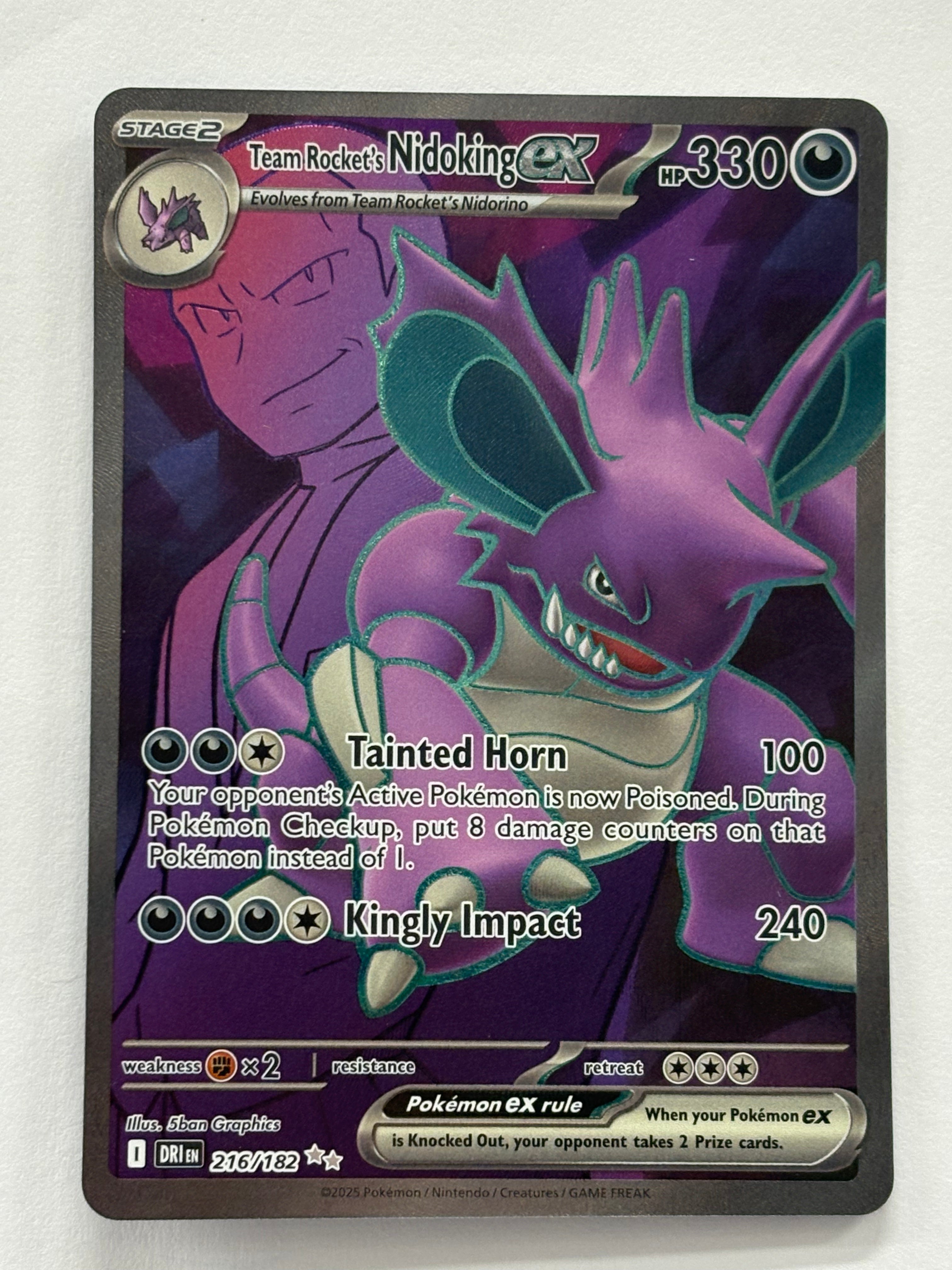 Pokémon TCG - Destined Rivals Team Rocket’s Nidoking ex 216/182 NM