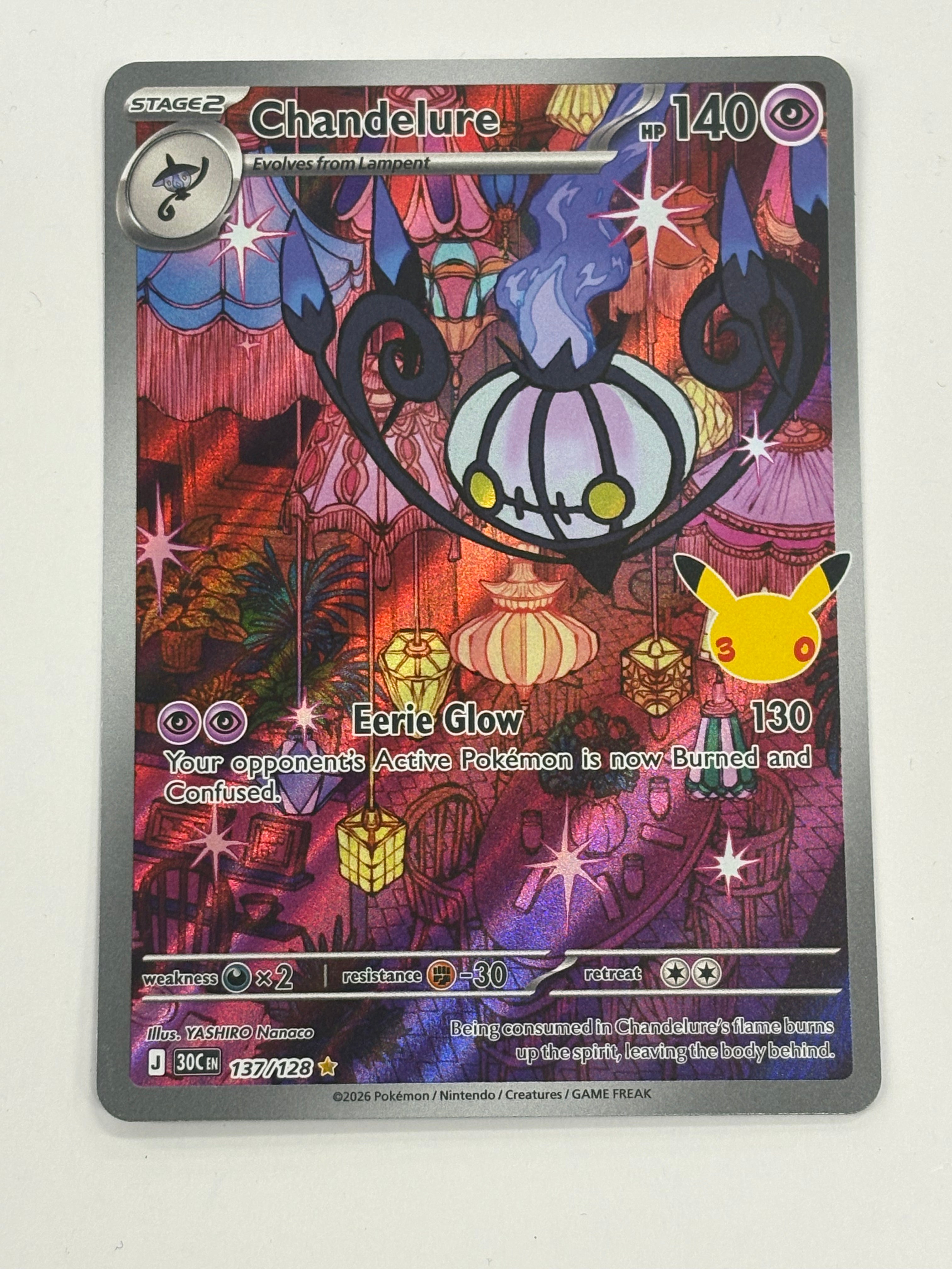 Pokémon TCG - 30th Celebration Chandelure 137/128 NM