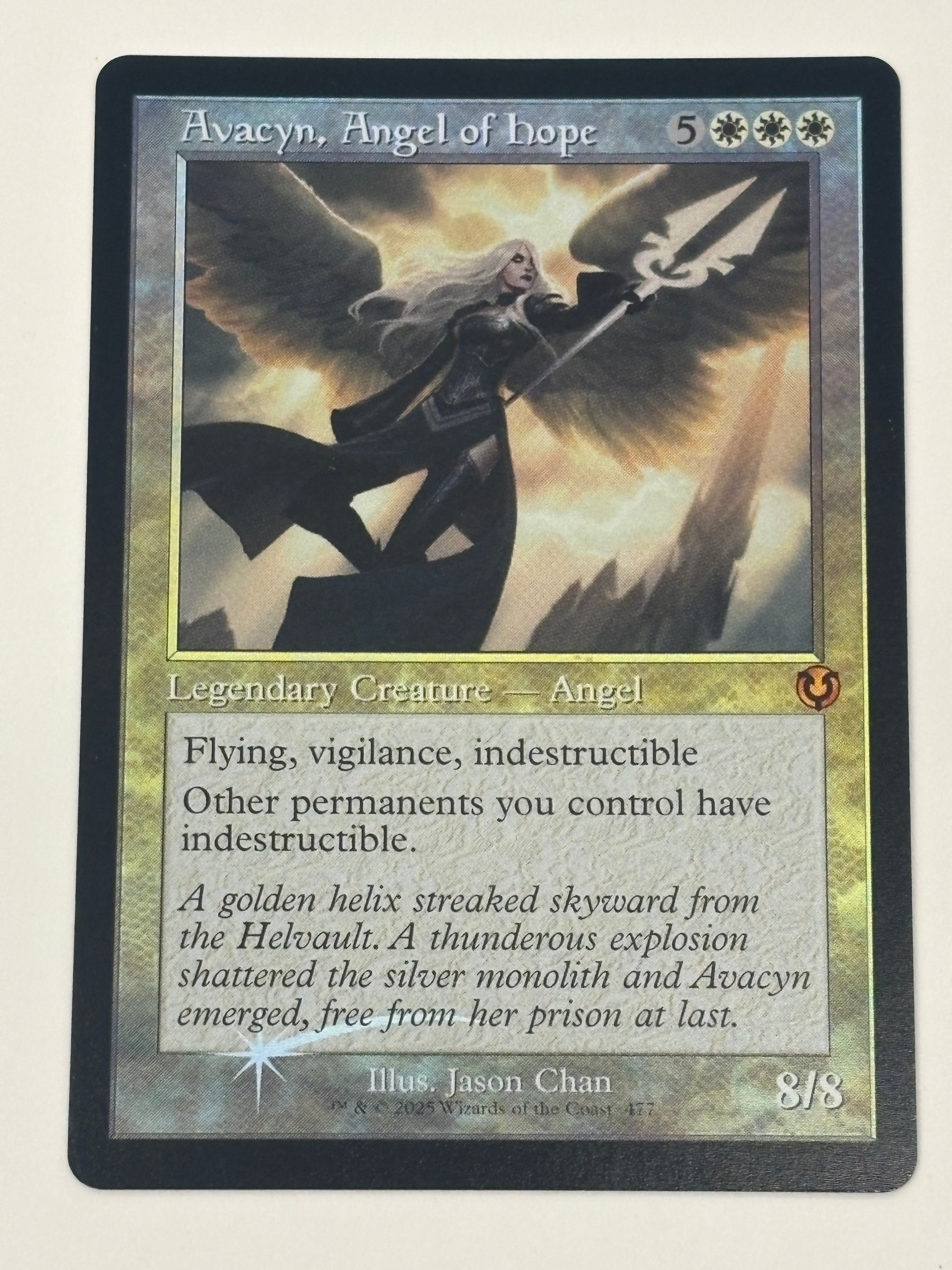 Magic The Gathering TCG - Innistrad Remastered Avacyn, Angel of Hope (Retro Frame Foil) 477 NM