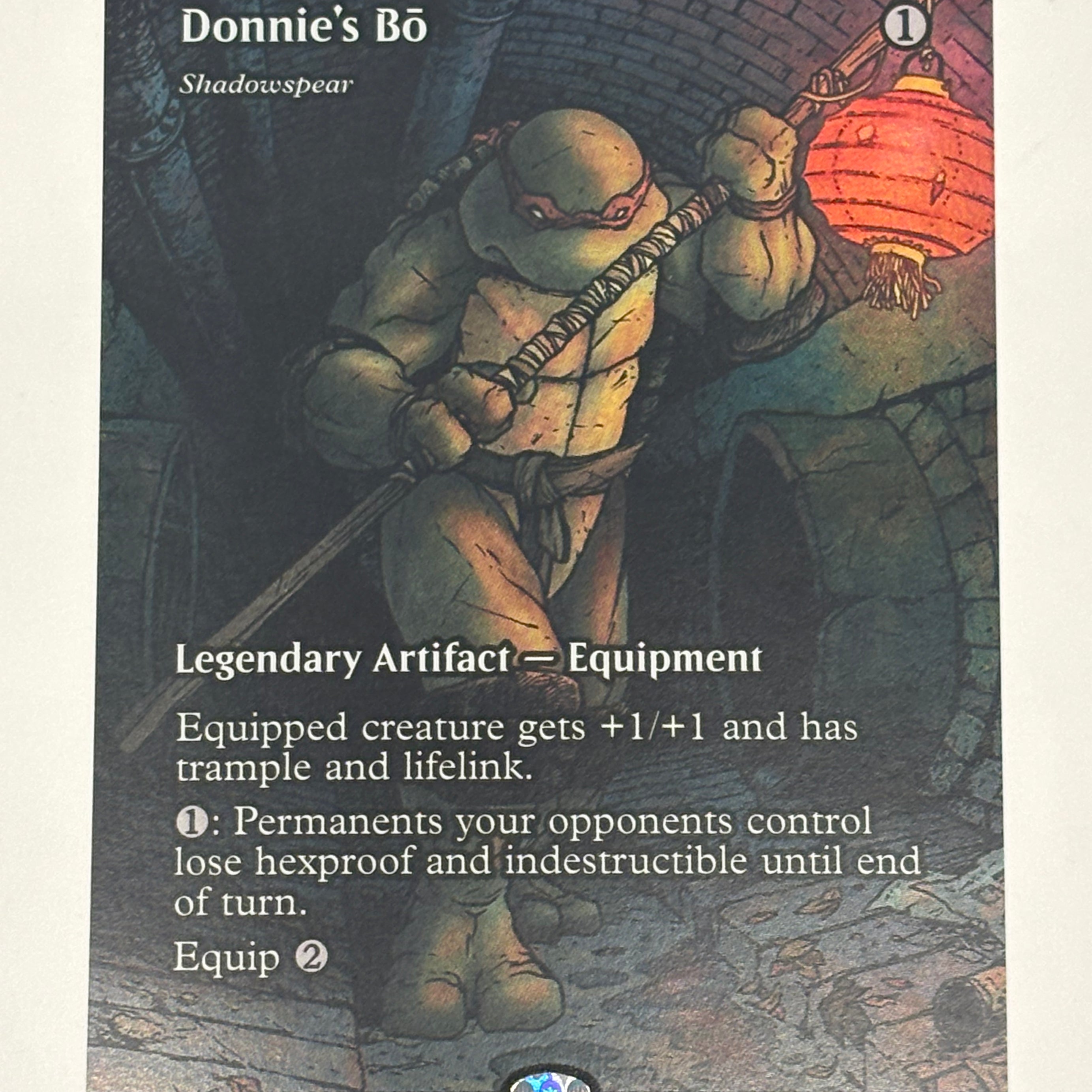 Magic the Gathering TCG - Teenage Mutant Ninja Turtles Source Material Donnie’s Bō Shadowspear (Foil) 017 NM