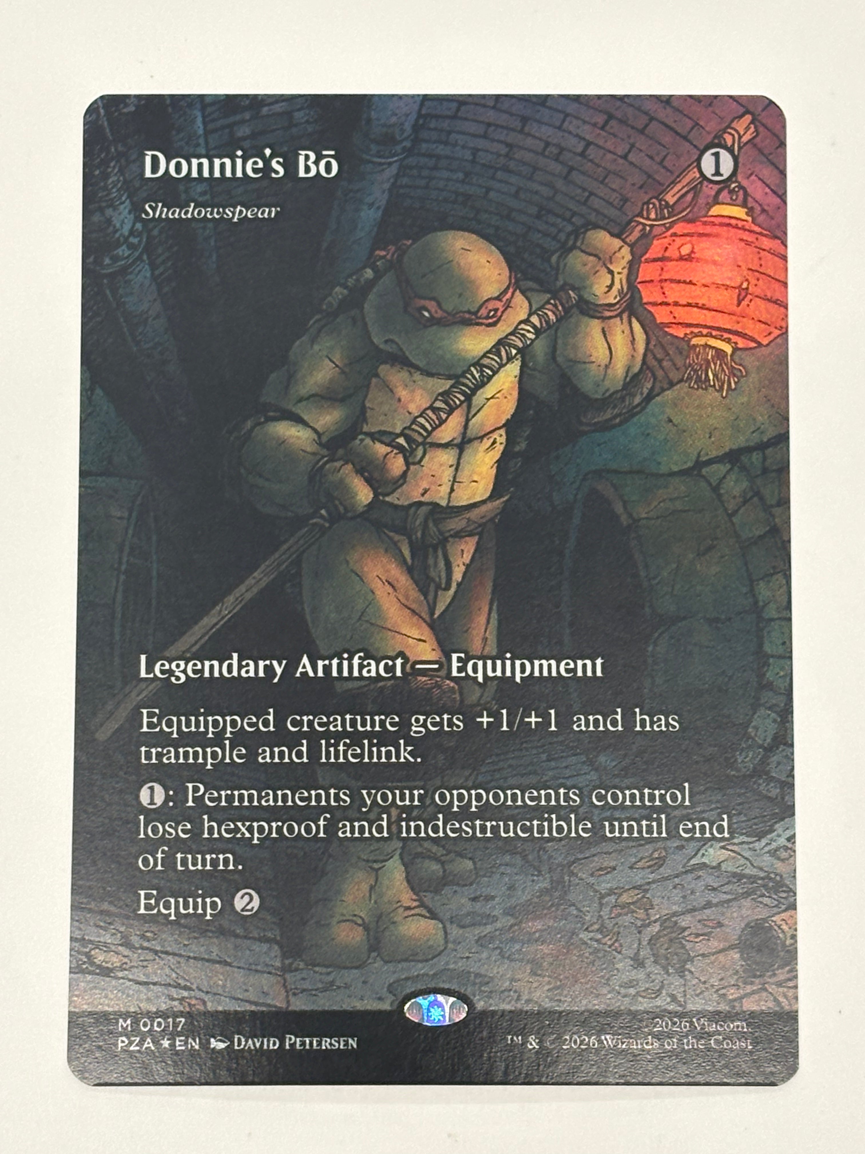 Magic the Gathering TCG - Teenage Mutant Ninja Turtles Source Material Donnie’s Bō Shadowspear (Foil) 017 NM