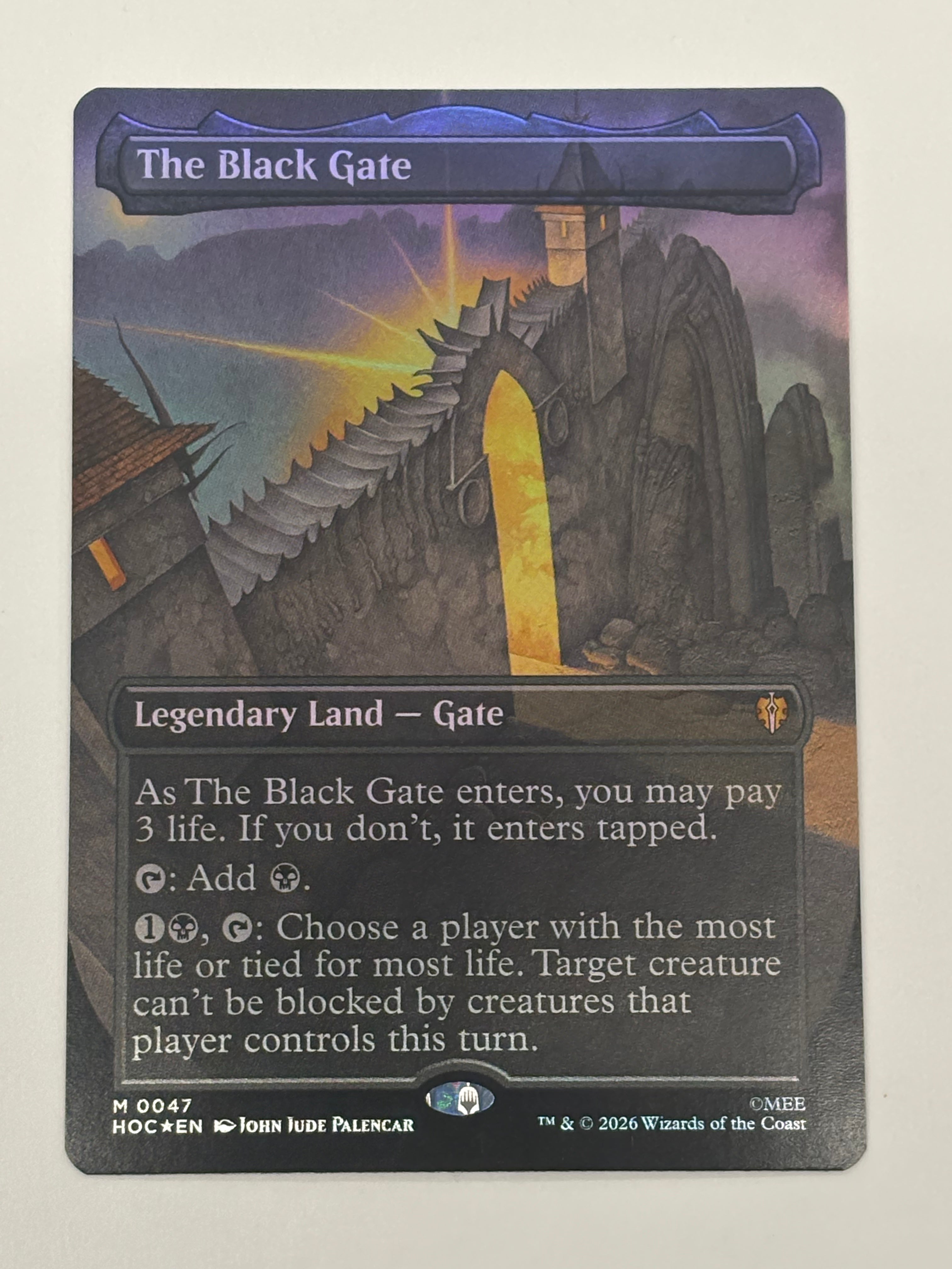 Magic The Gathering TCG - The Hobbit: Eternal-Legal The Black Gate (Borderless Foil) 047 NM