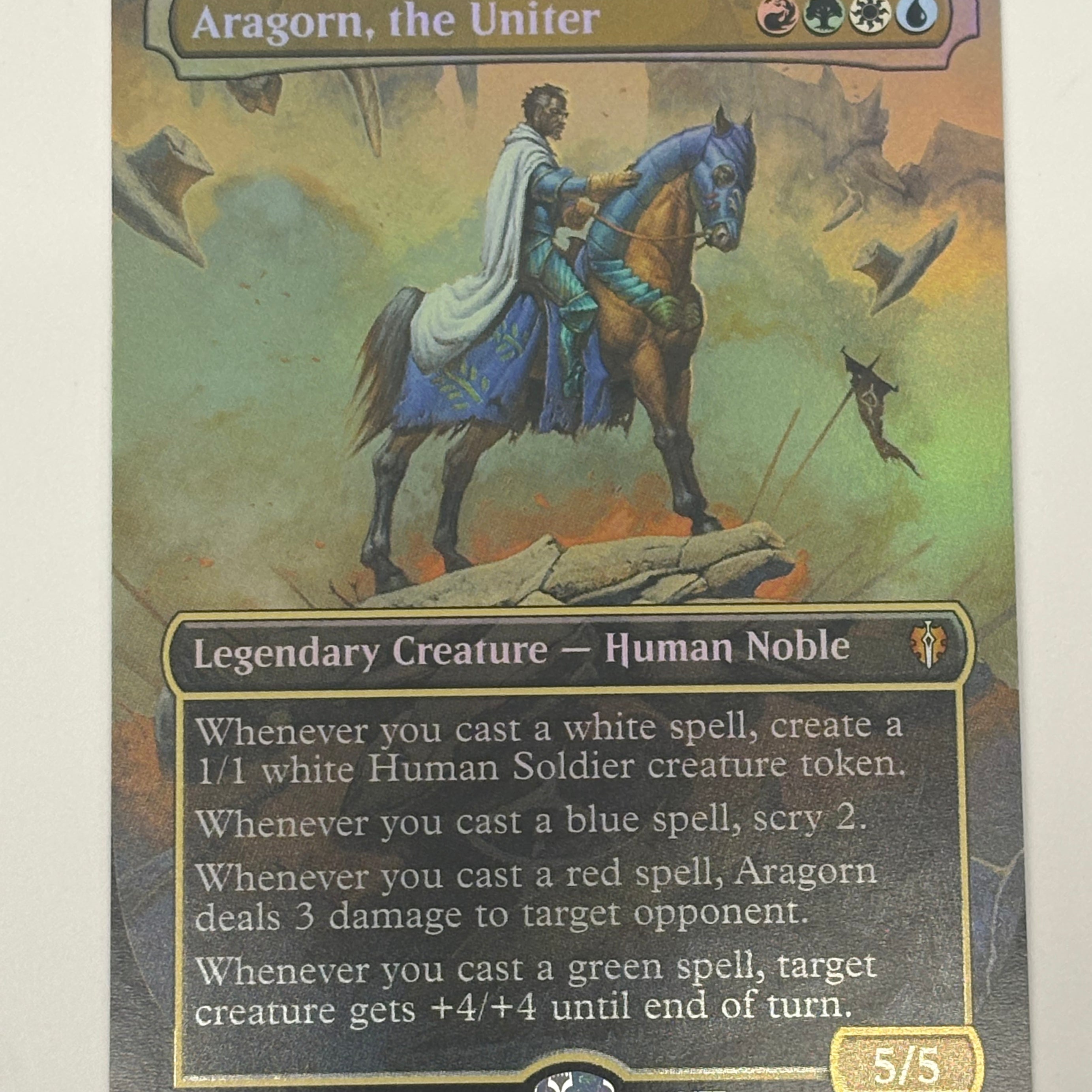 Magic The Gathering TCG - The Hobbit: Eternal-Legal Aragorn, the Uniter (Borderless Foil) 029 NM