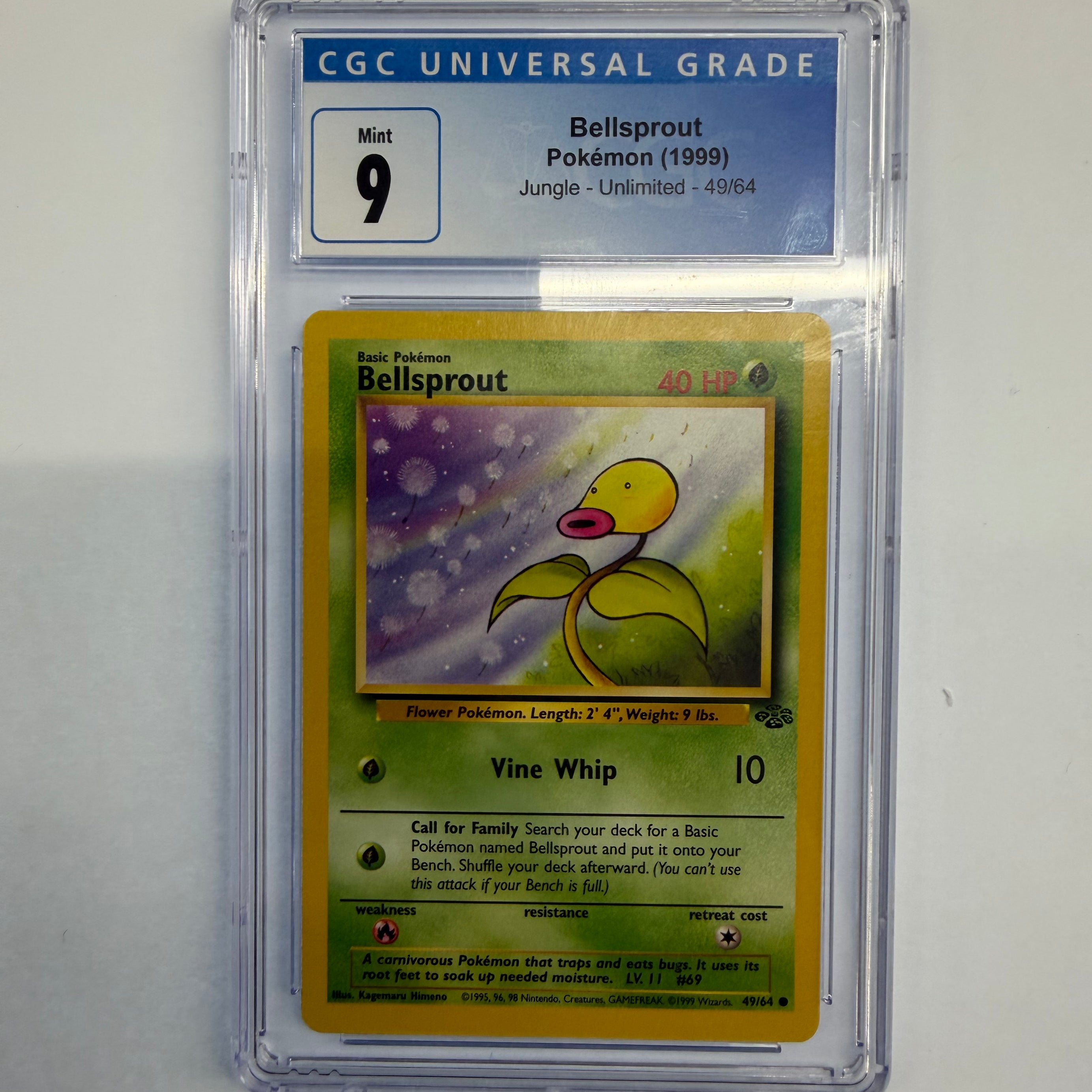 Pokemon TCG - CGC Mint 9 Jungle Unlimited Bellsprout 49/64