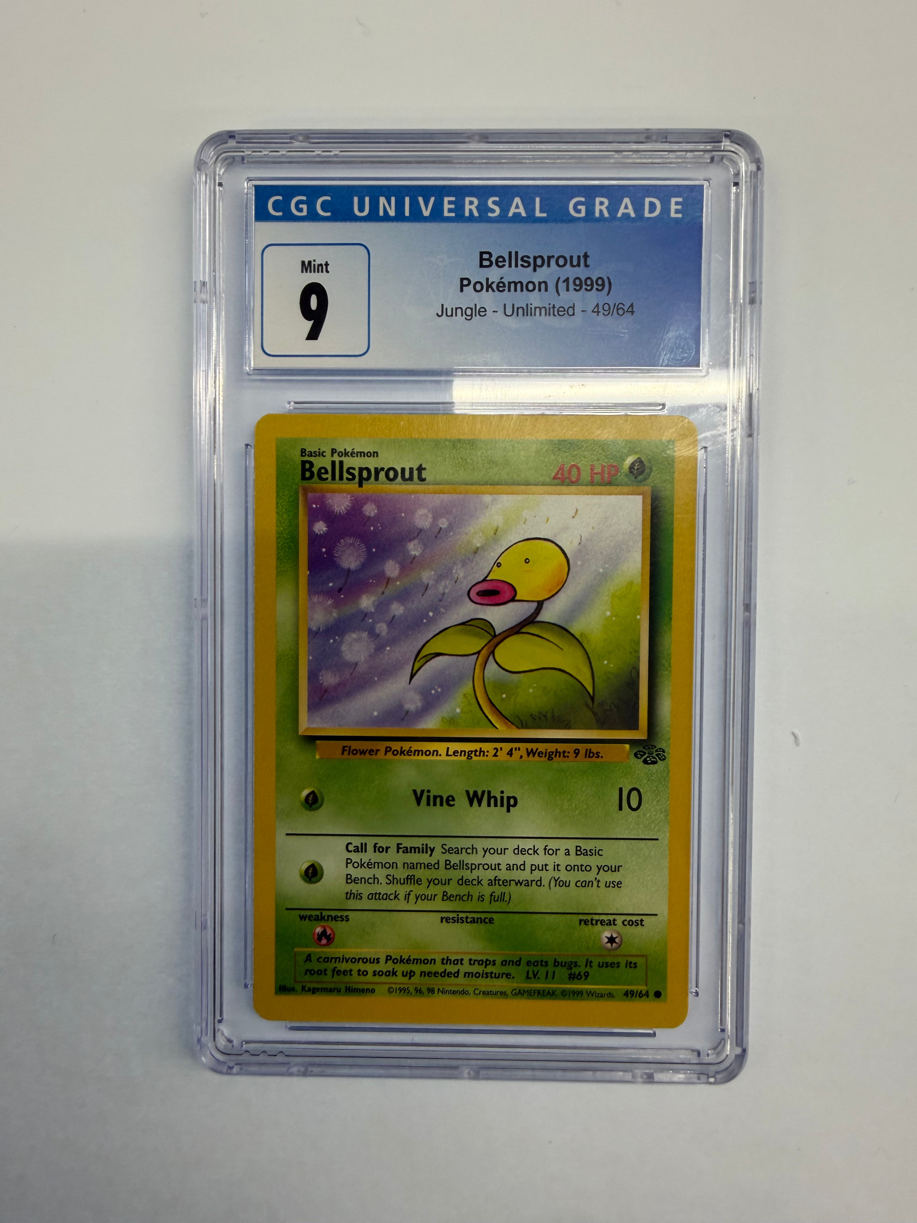 Pokemon TCG - CGC Mint 9 Jungle Unlimited Bellsprout 49/64