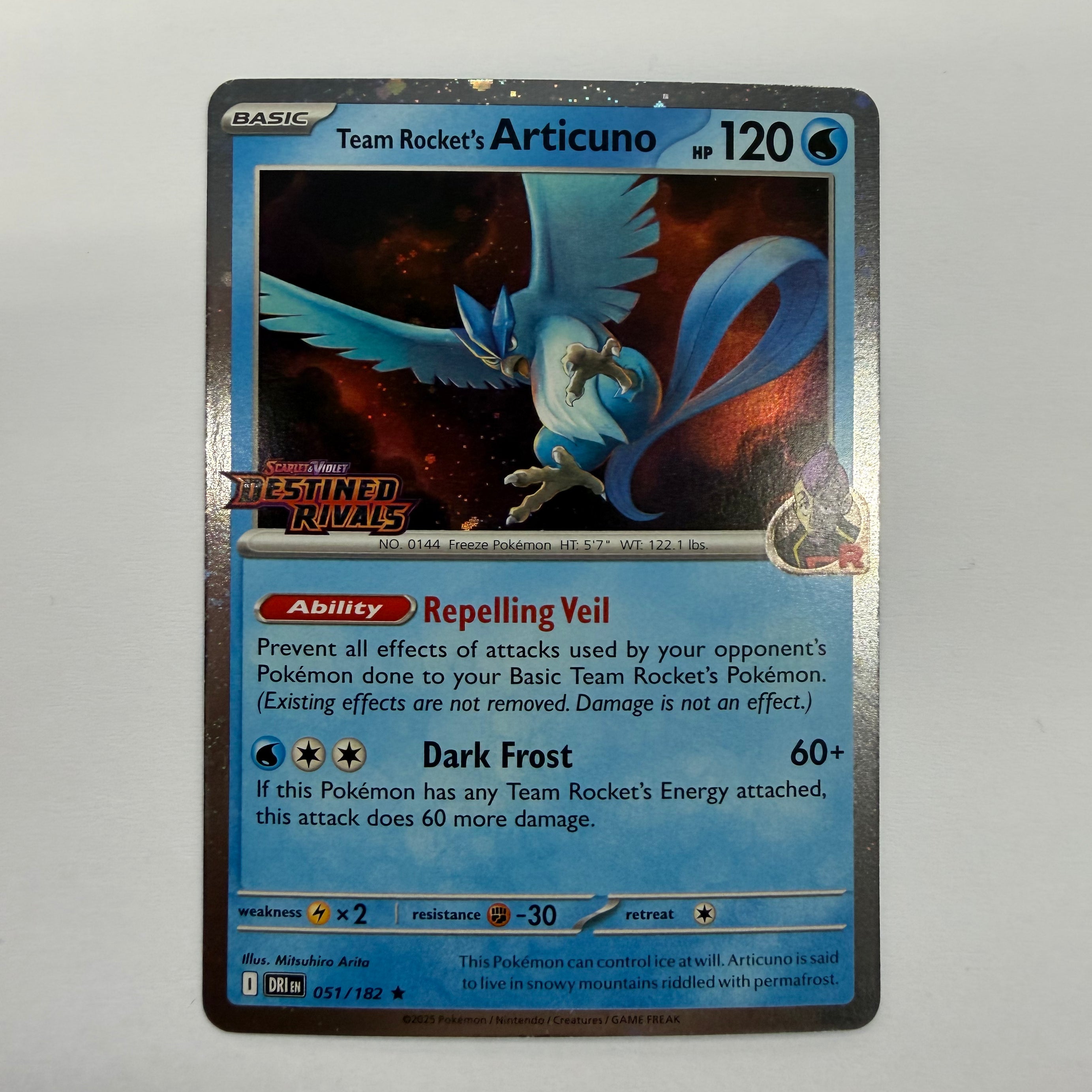 Pokémon TCG - Destined Rivals Stamped Team Rocket’s Articuno 051/182 NM