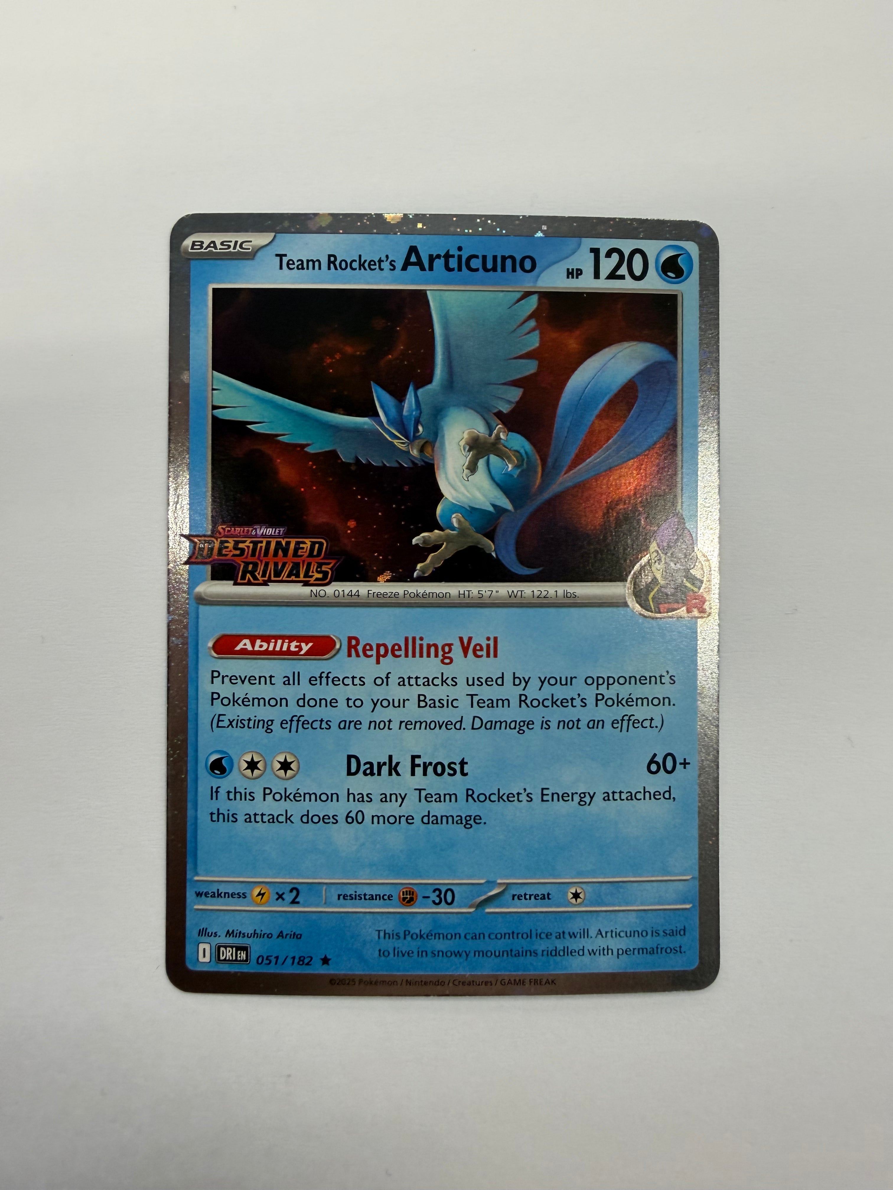 Pokémon TCG - Destined Rivals Stamped Team Rocket’s Articuno 051/182 NM