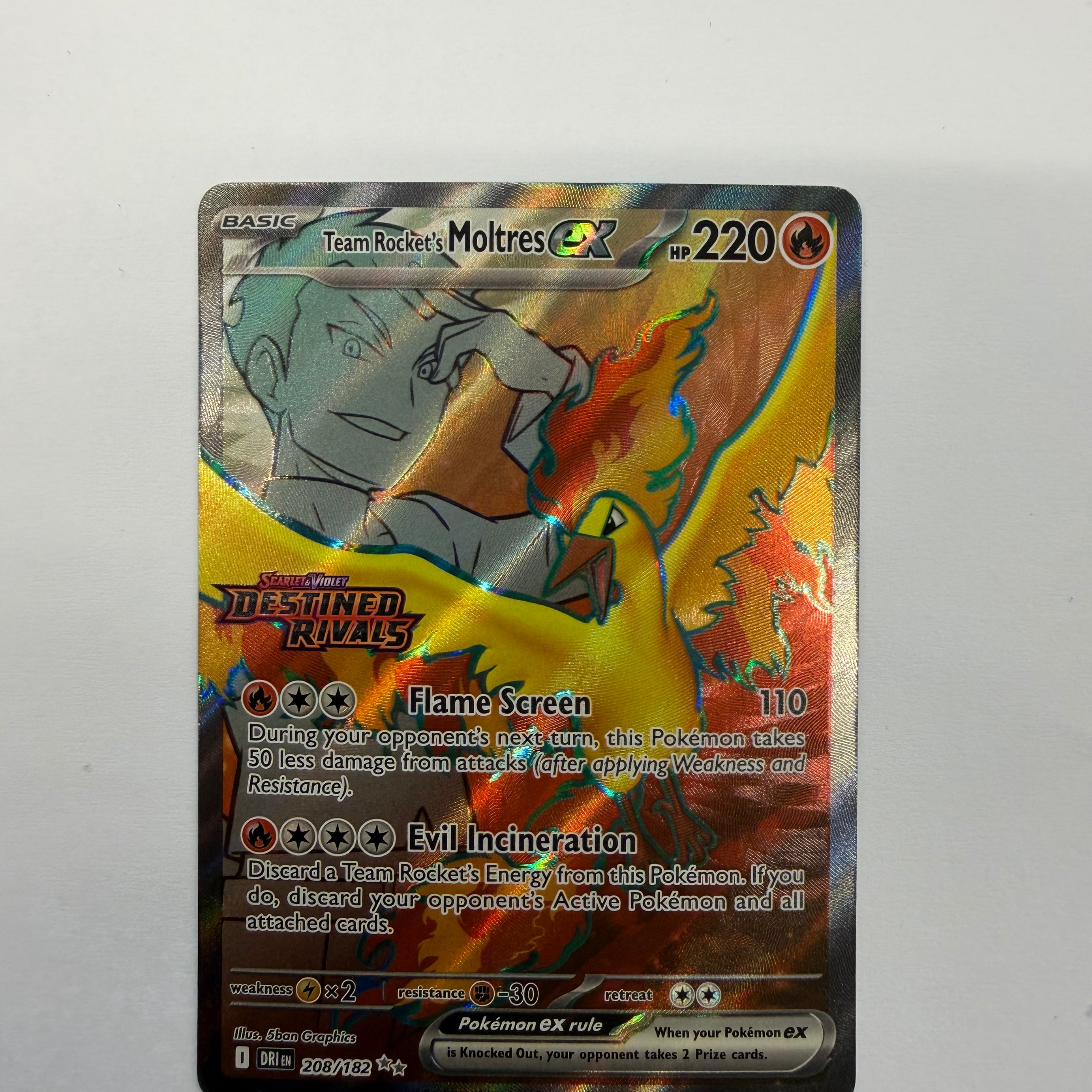 Pokémon TCG - Destined Rivals Stamped Team Rocket’s Moltres ex 208/182 NM