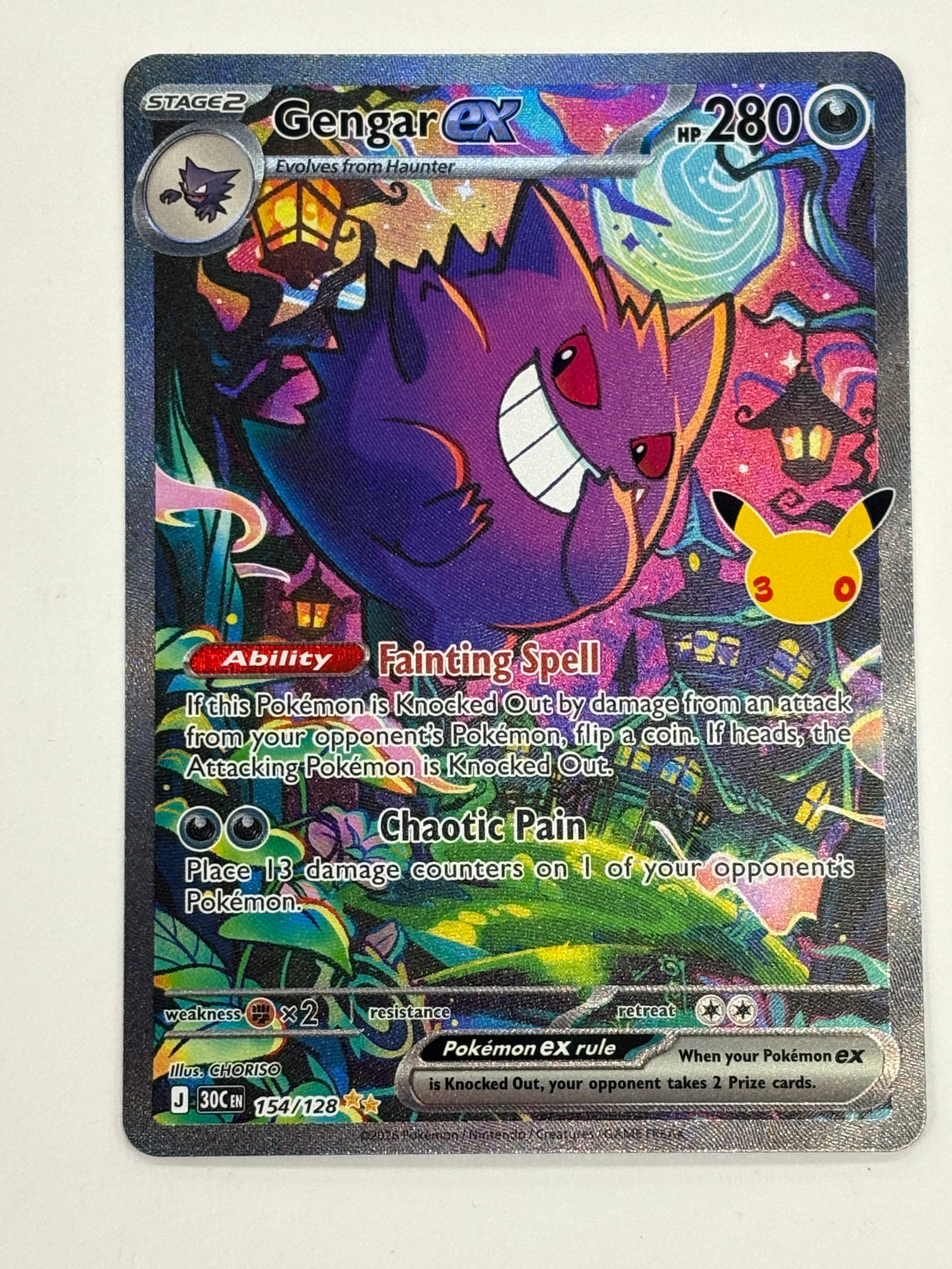 Pokémon TCG - 30th Celebration Gengar ex 154/128 NM