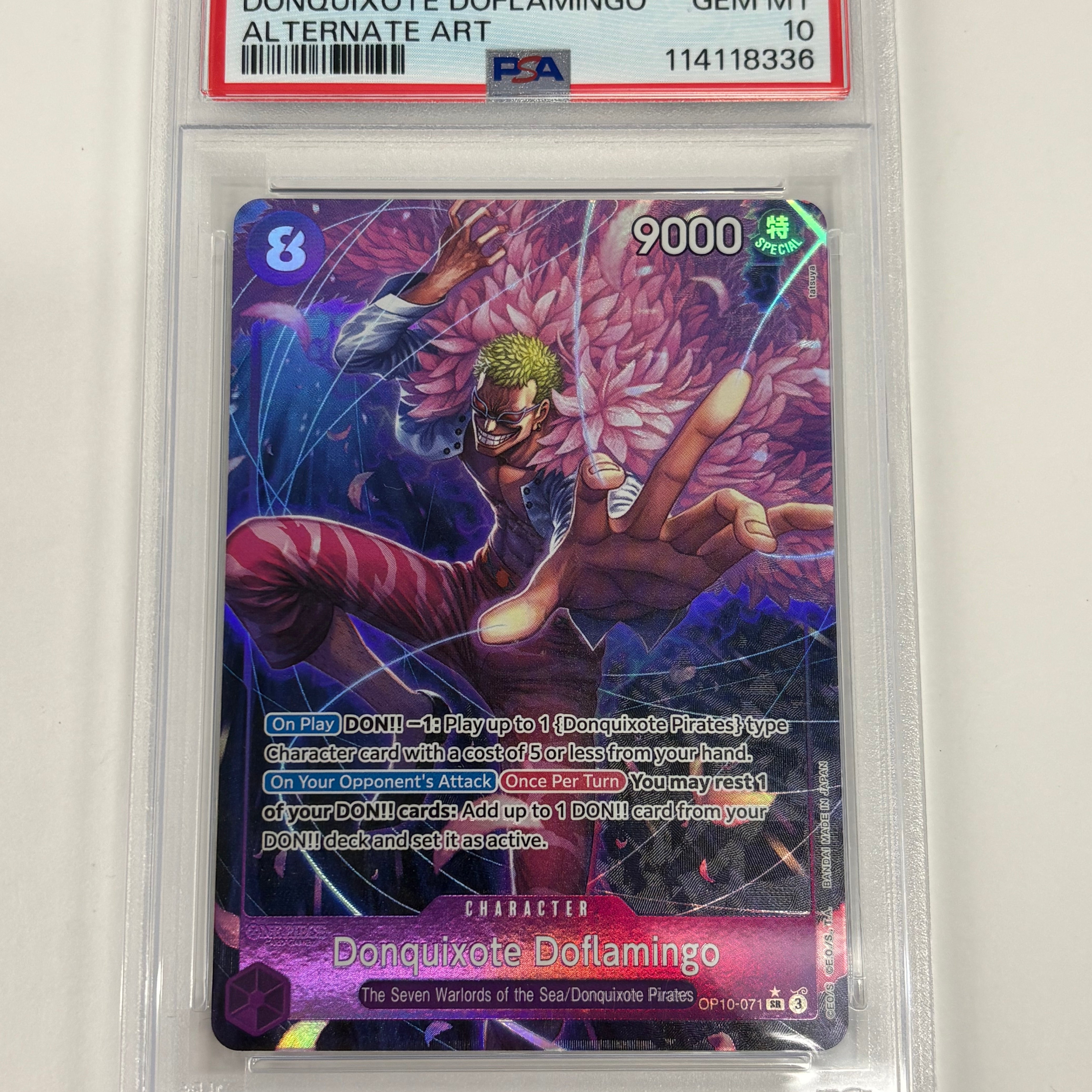 One Piece TCG - PSA GEM MT 10 Royal Blood OP10 Donquioxte Doflamingo OP10-071 NM Special Rare Alternate Art