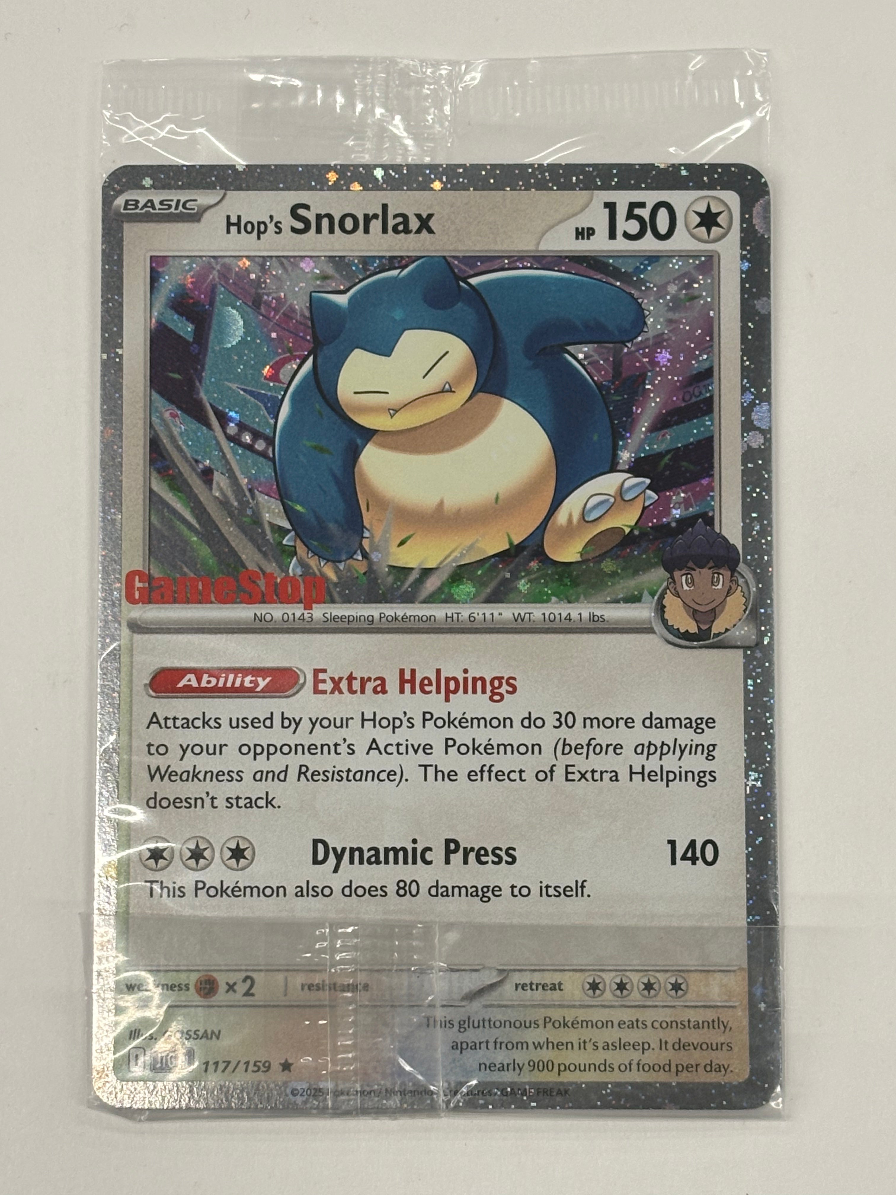 Pokémon TCG - Scarlet & Violet Promo Cards Hop’s Snorlax 117/159 (Gamestop Stamped & Sealed) NM