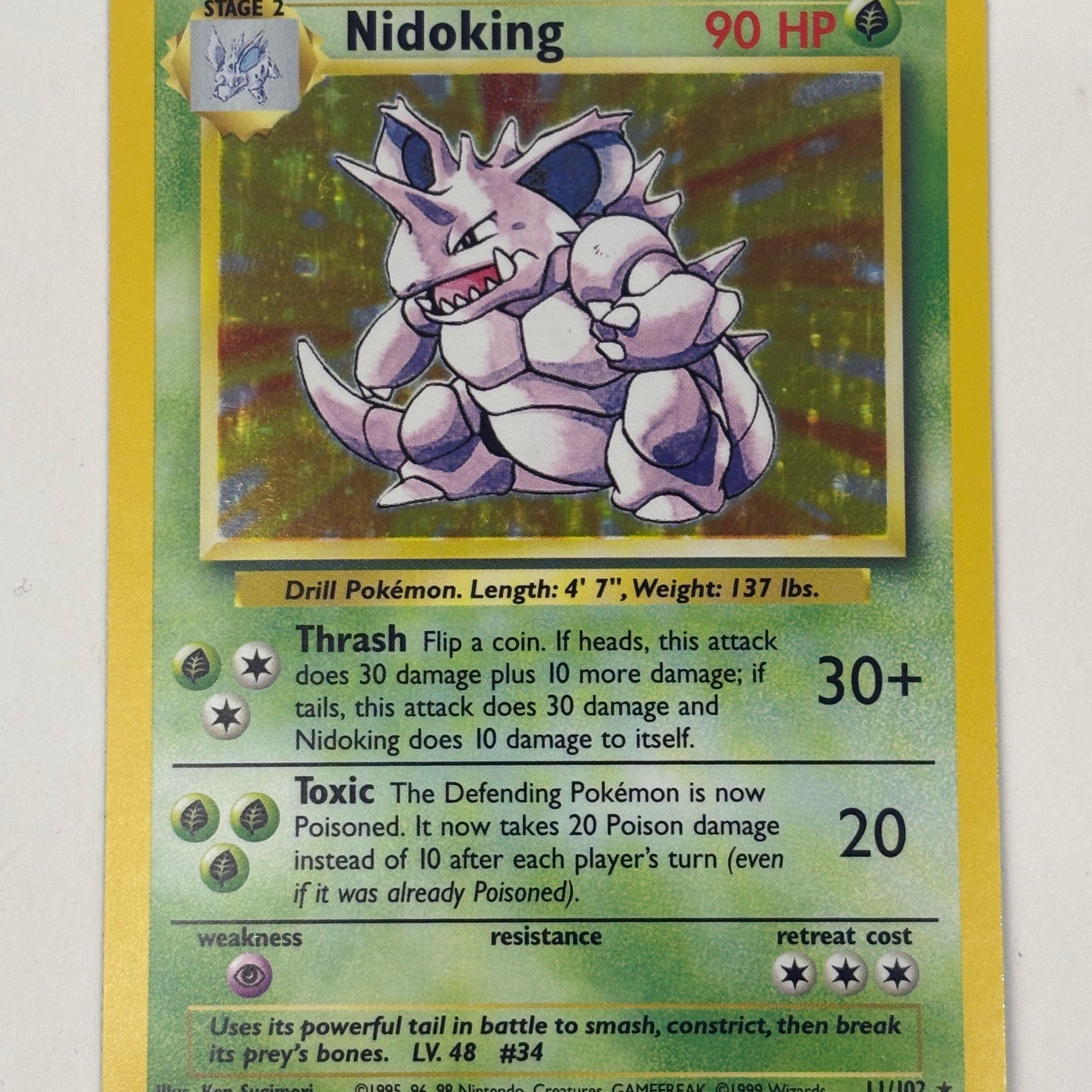 Pokémon TCG - Base Set Unlimited Nidoking 11/102 Holo LP