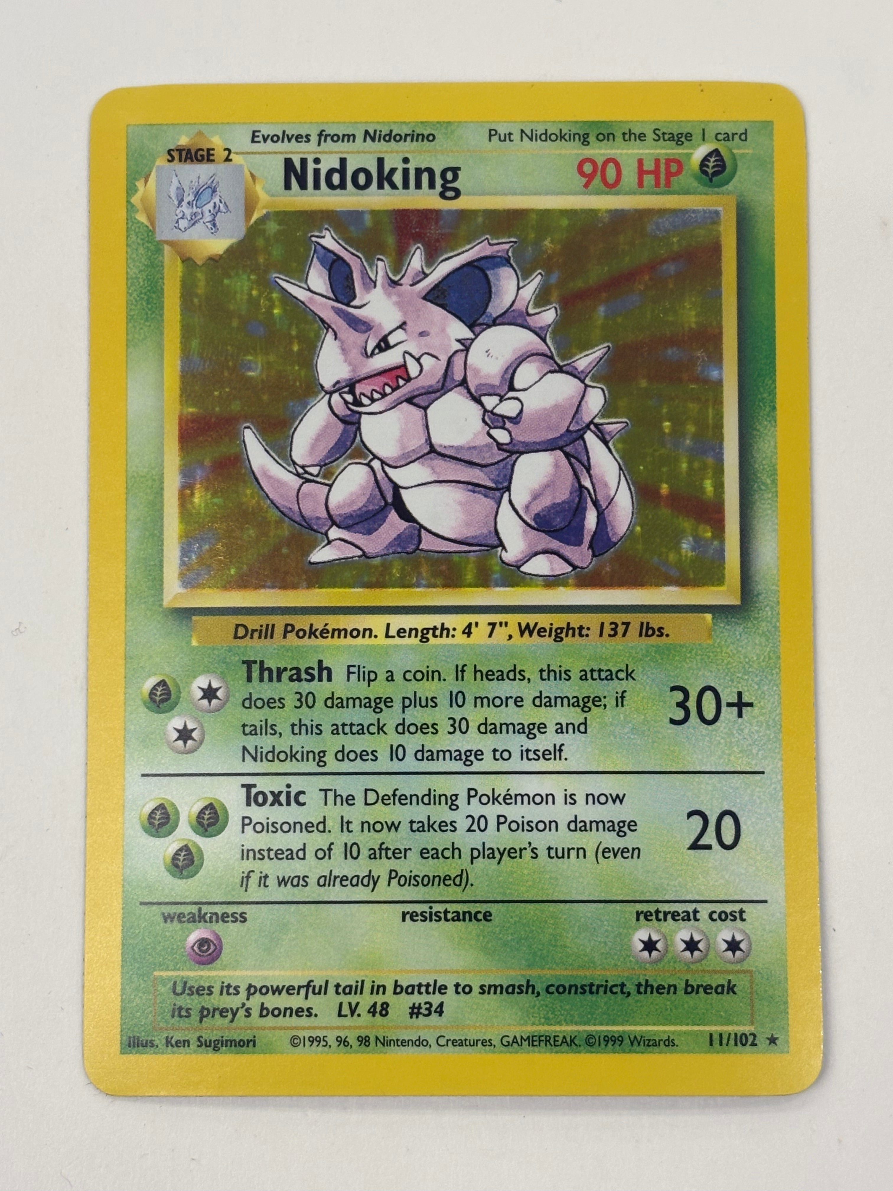 Pokémon TCG - Base Set Unlimited Nidoking 11/102 Holo LP