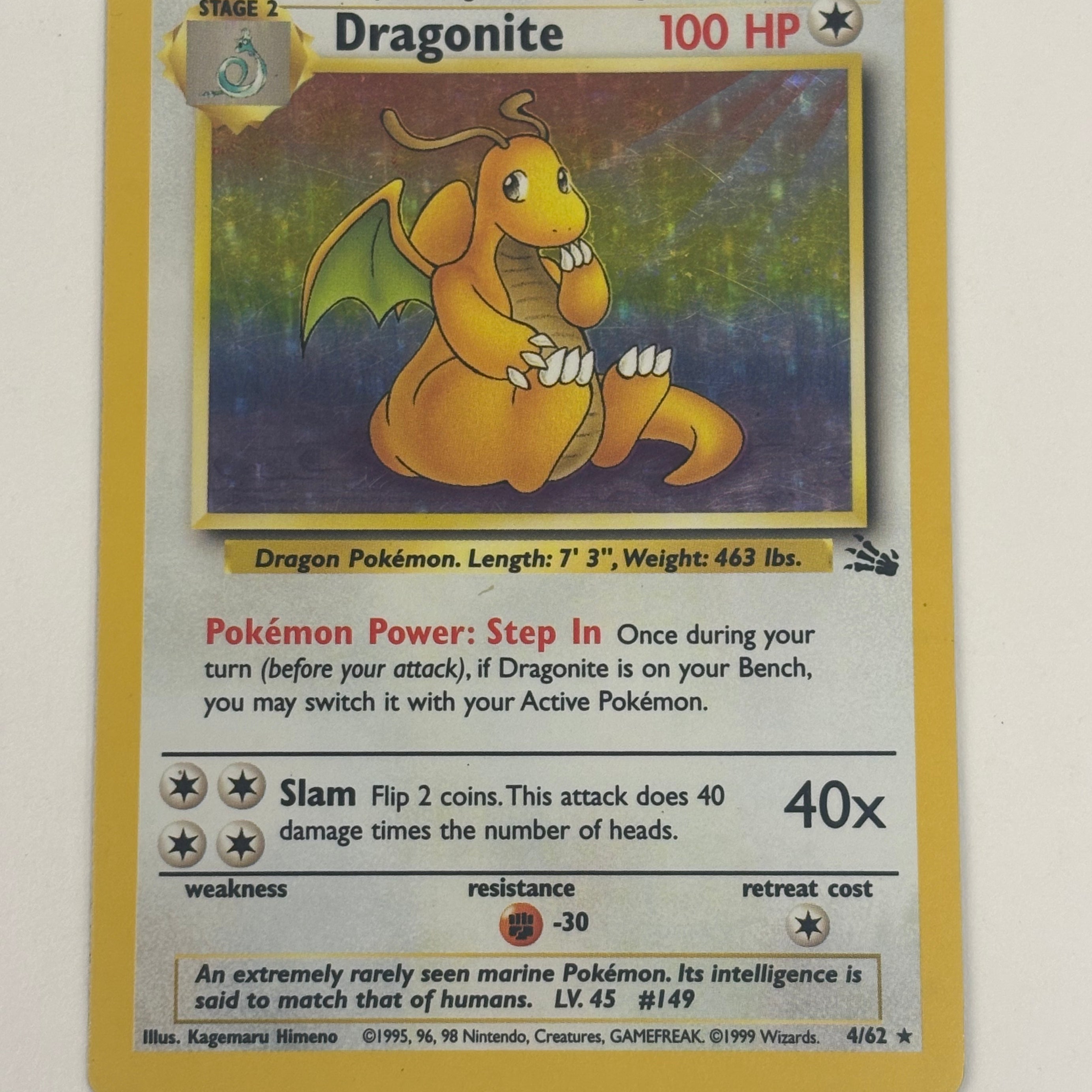 Pokémon TCG - Fossil Unlimited Dragonite 4/62 MP