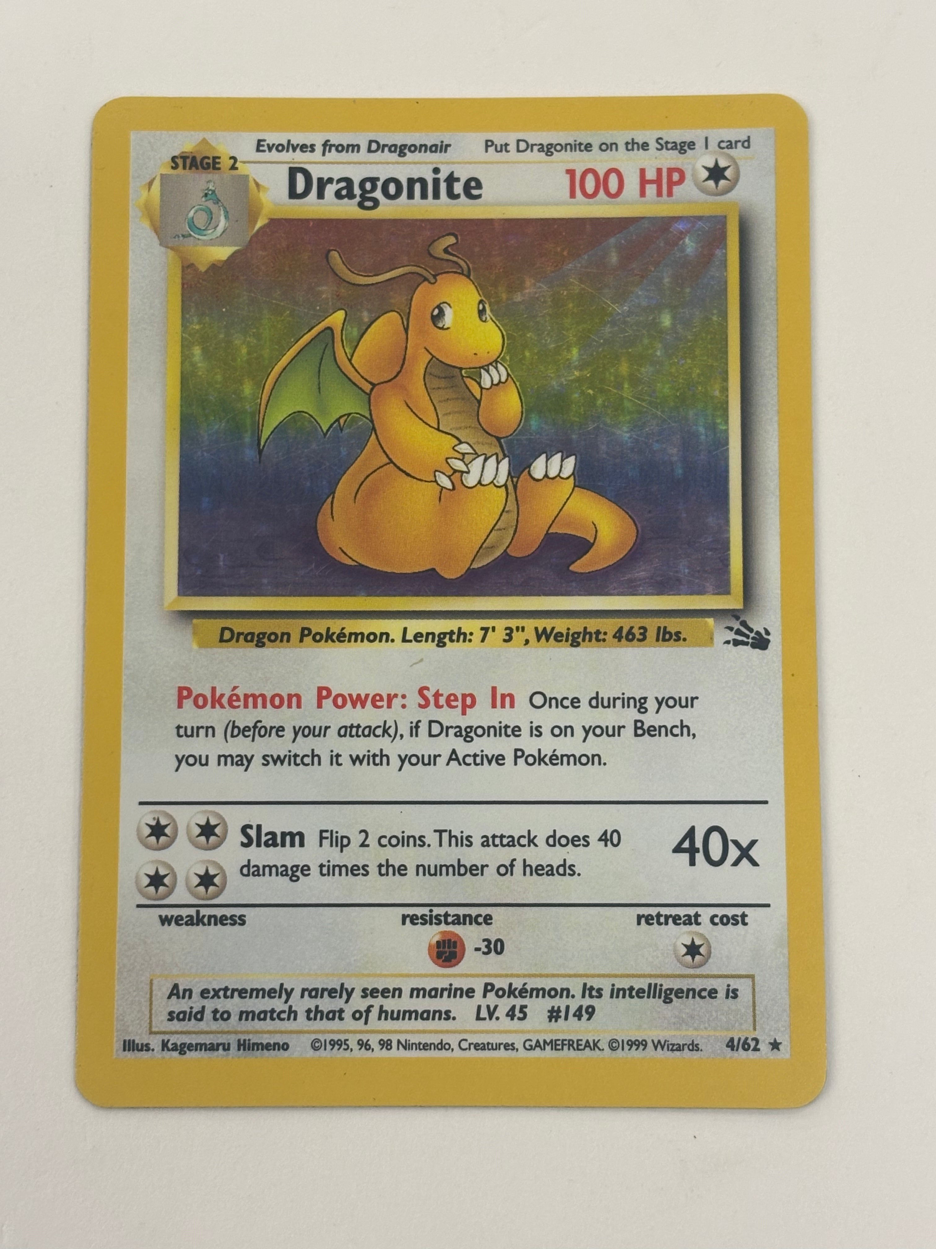 Pokémon TCG - Fossil Unlimited Dragonite 4/62 MP