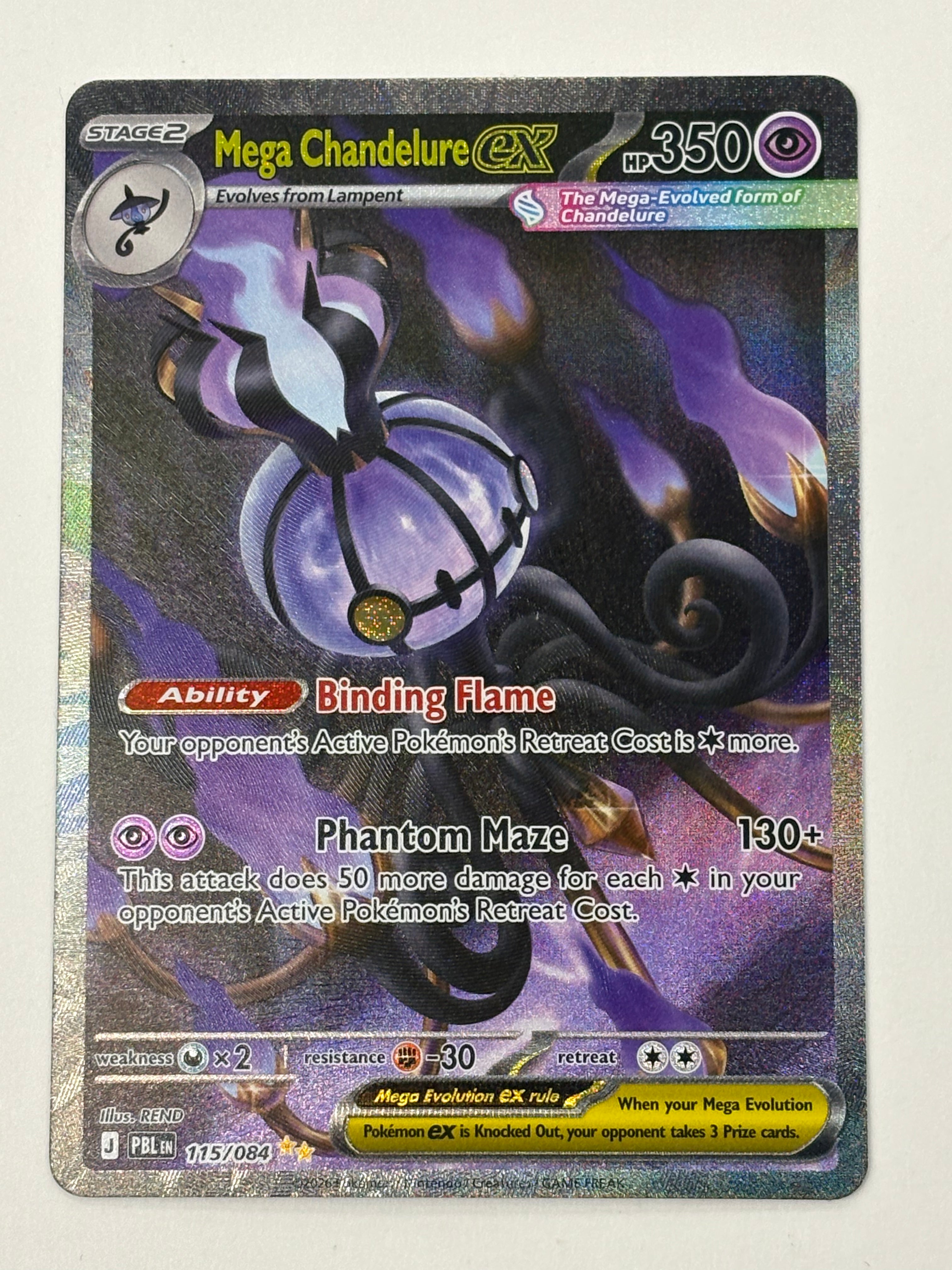 Pokémon TCG - Pitch Black Mega Chandelure ex 115/084 NM