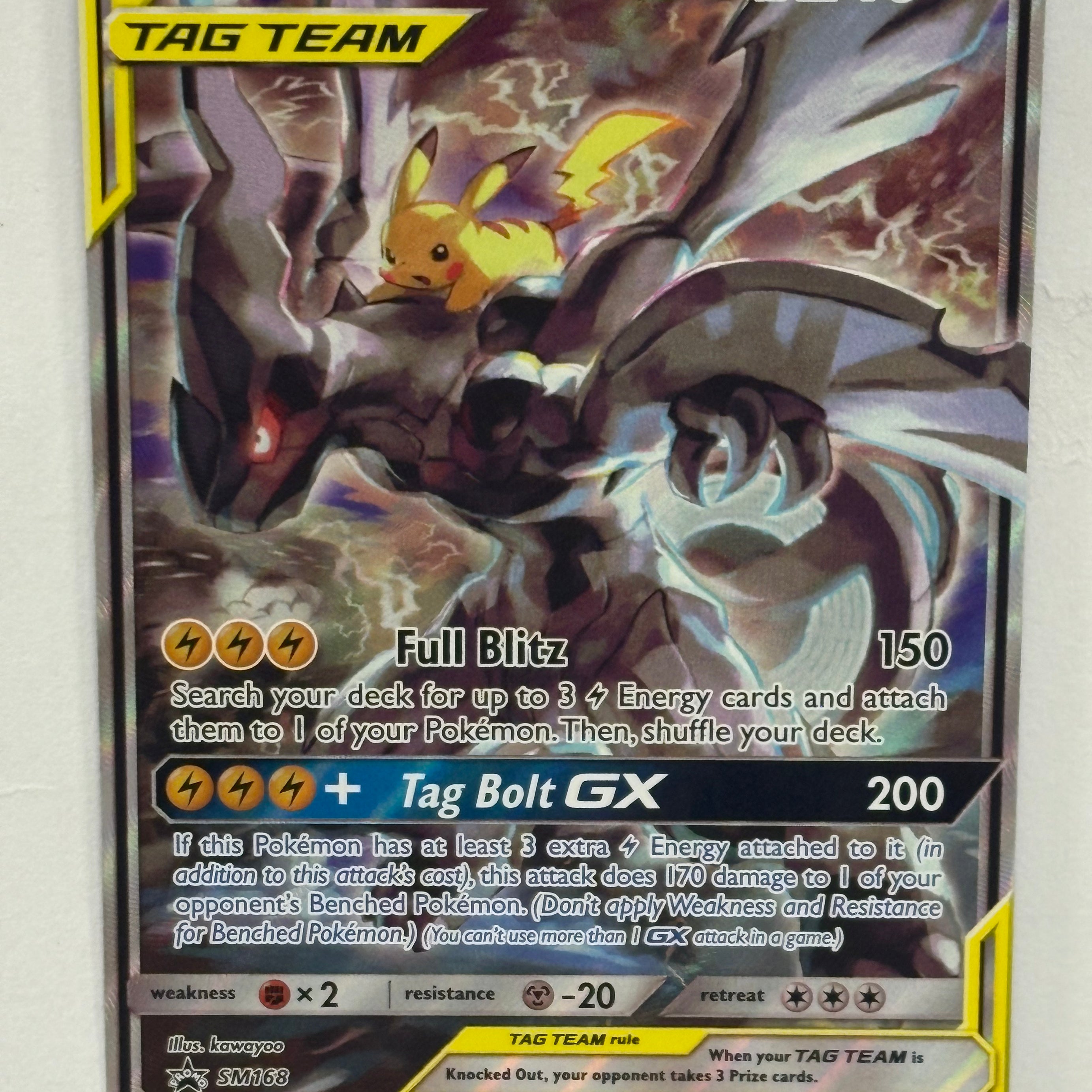 Pokémon TCG - Sun & Moon Promo Pikachu & Zekrom GX Tag Team SM168 NM