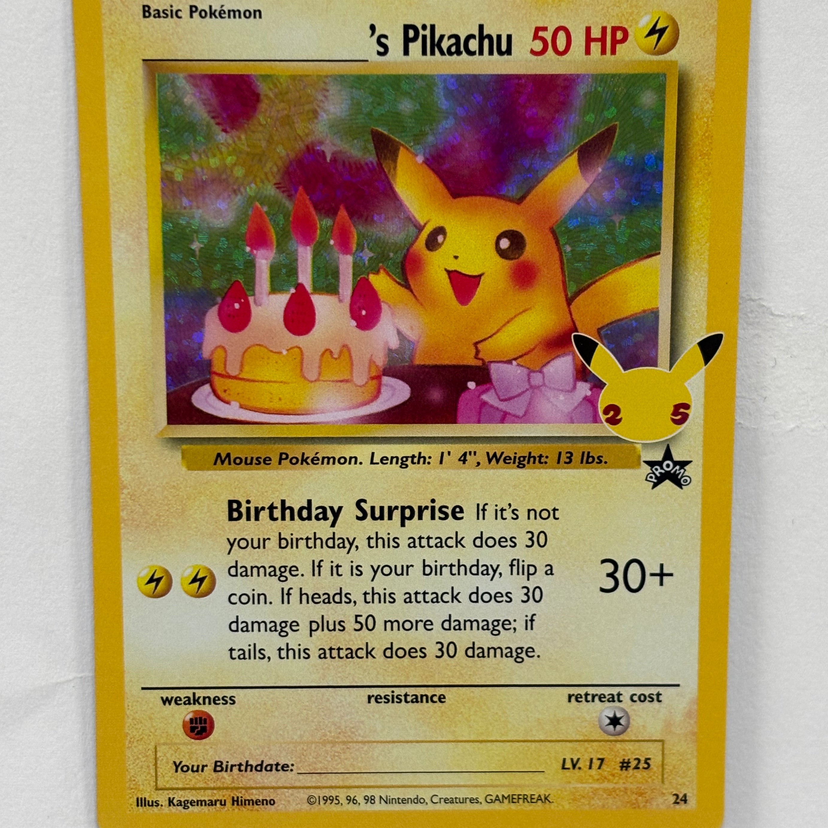 Pokémon TCG - 25th Anniversary Promo Cards __’s Pikachu #25 NM