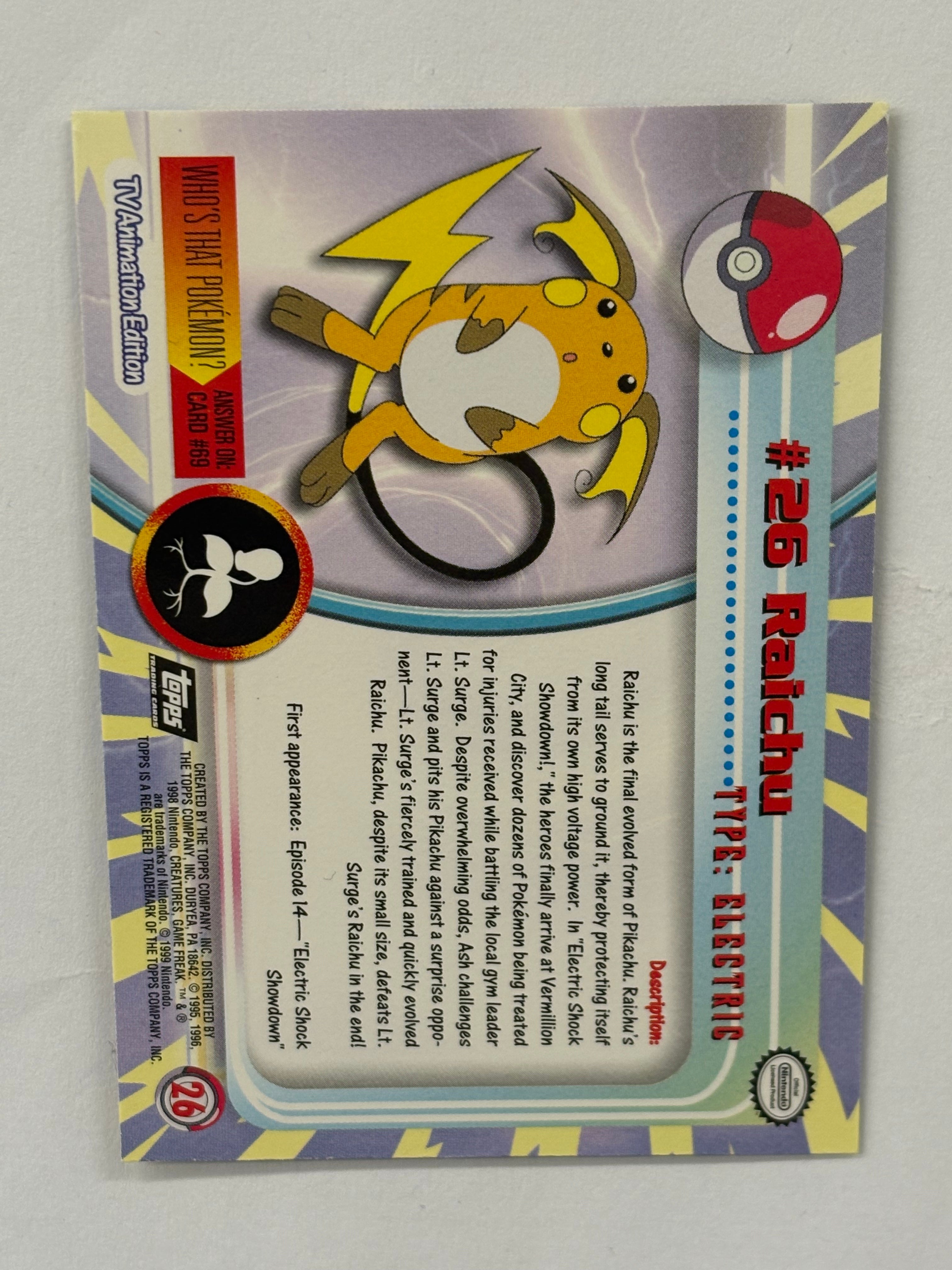 Pokémon TCG - TOPPS Raichu 26 Holo NM