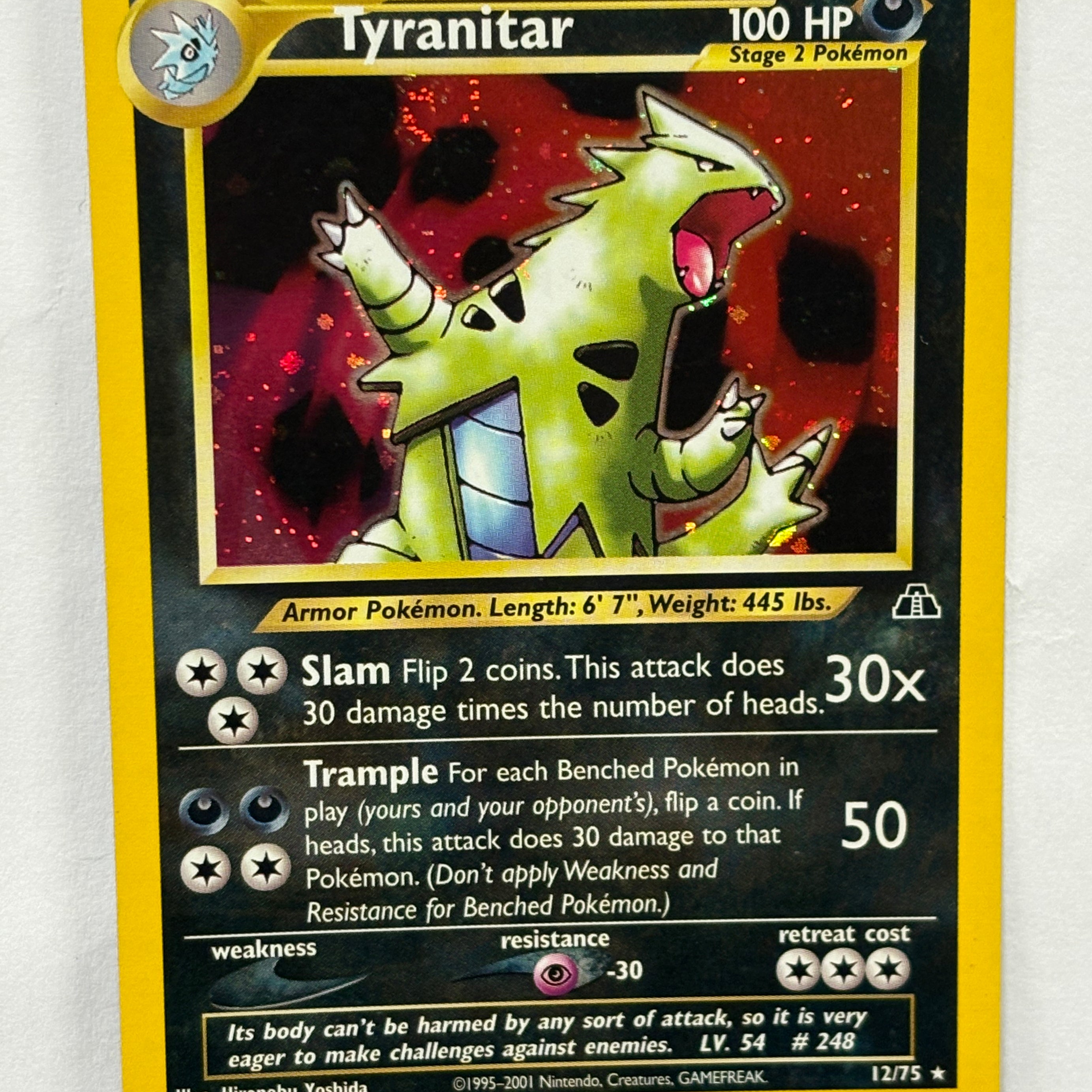 Pokémon TCG - Neo Discovery Unlimited Tyranitar Holo 12/75 NM