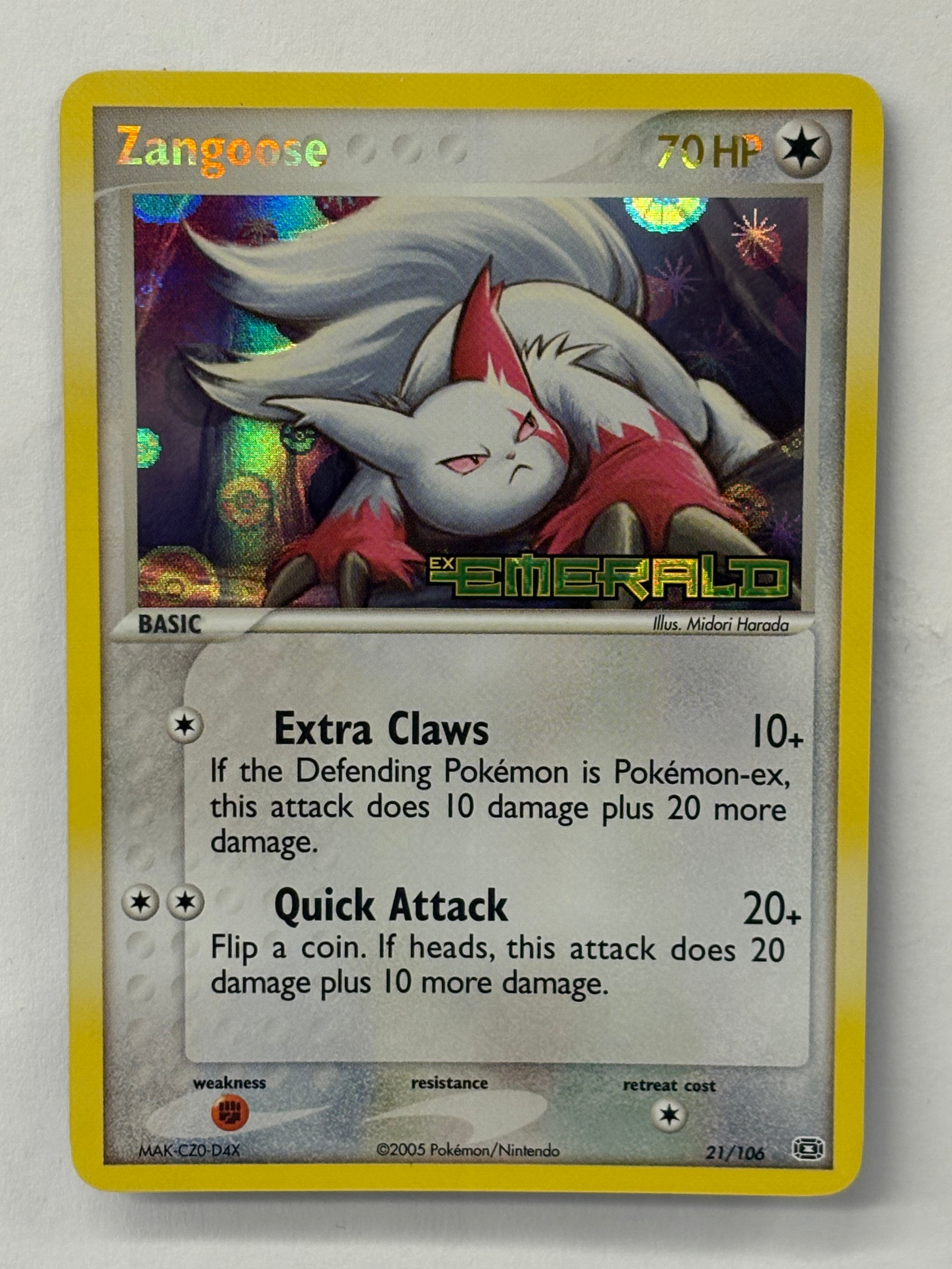 Pokémon TCG - Emerald Zangoose (Stamped) 21/106 NM