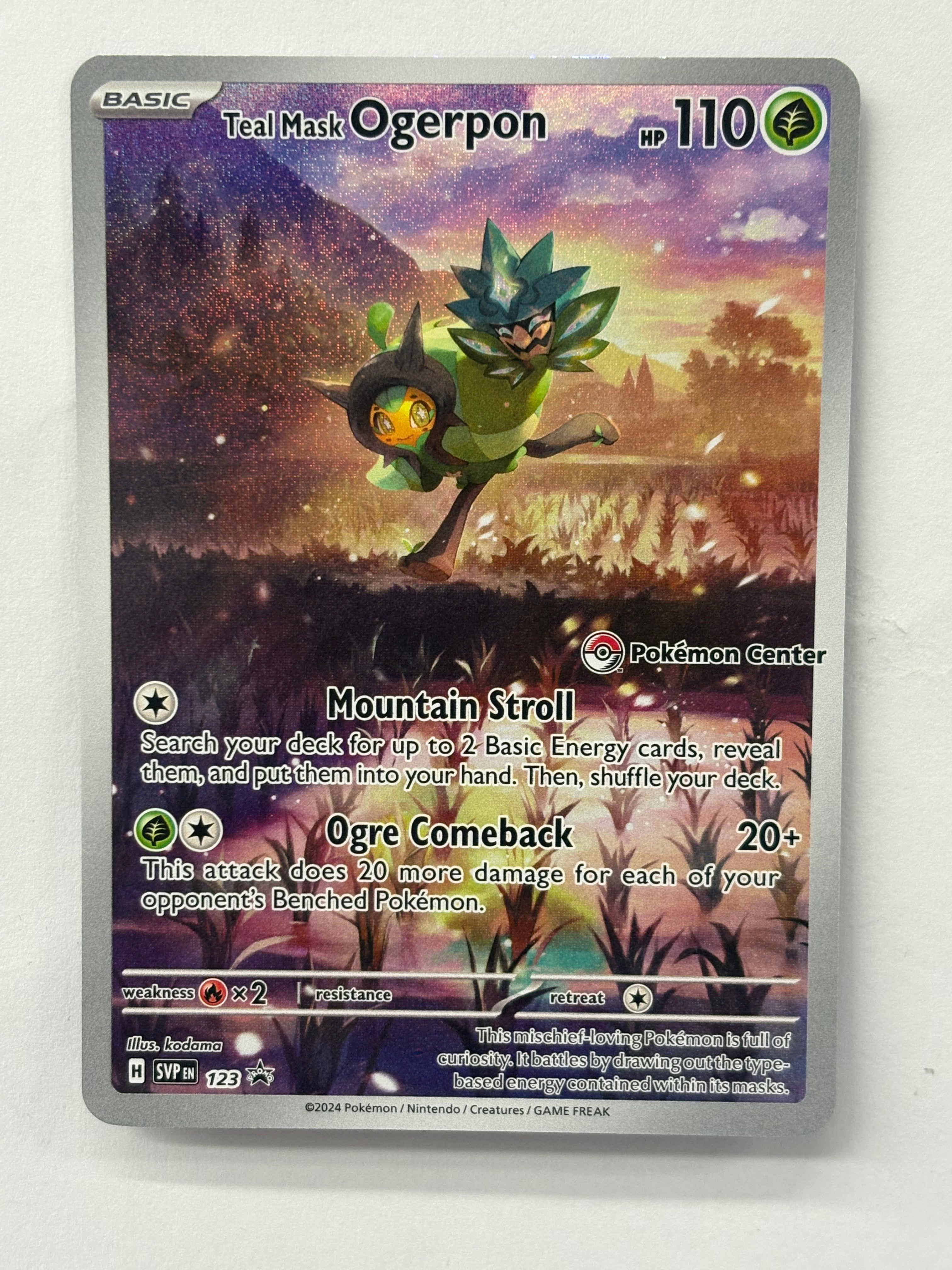 Pokémon TCG - Scarlet & Violet Promo Teal Mask Ogerpon 123 (Pokemon Center Stamped) NM