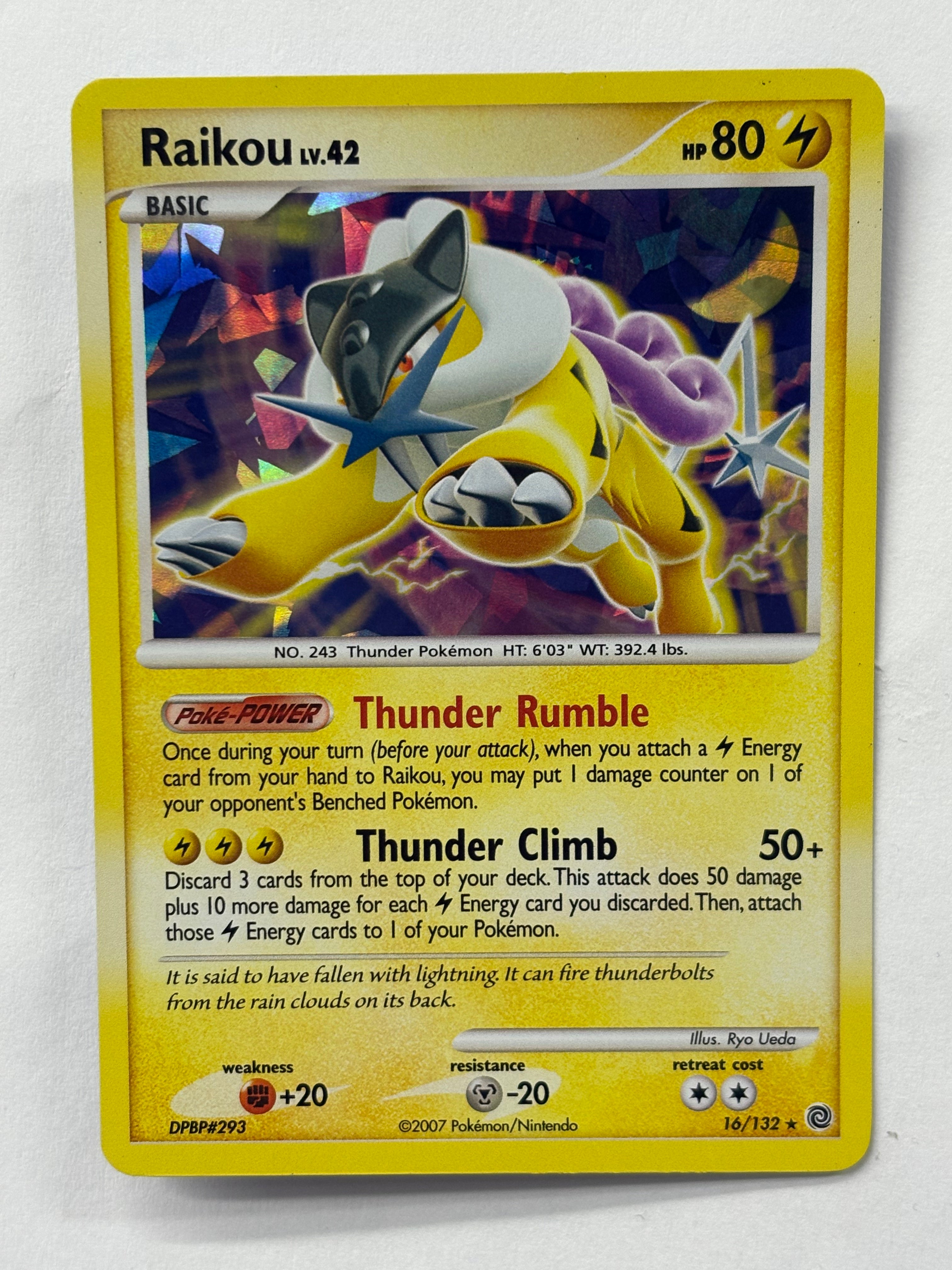 Pokémon TCG -Secret Wonders Raikou 16/132 (Holo) NM