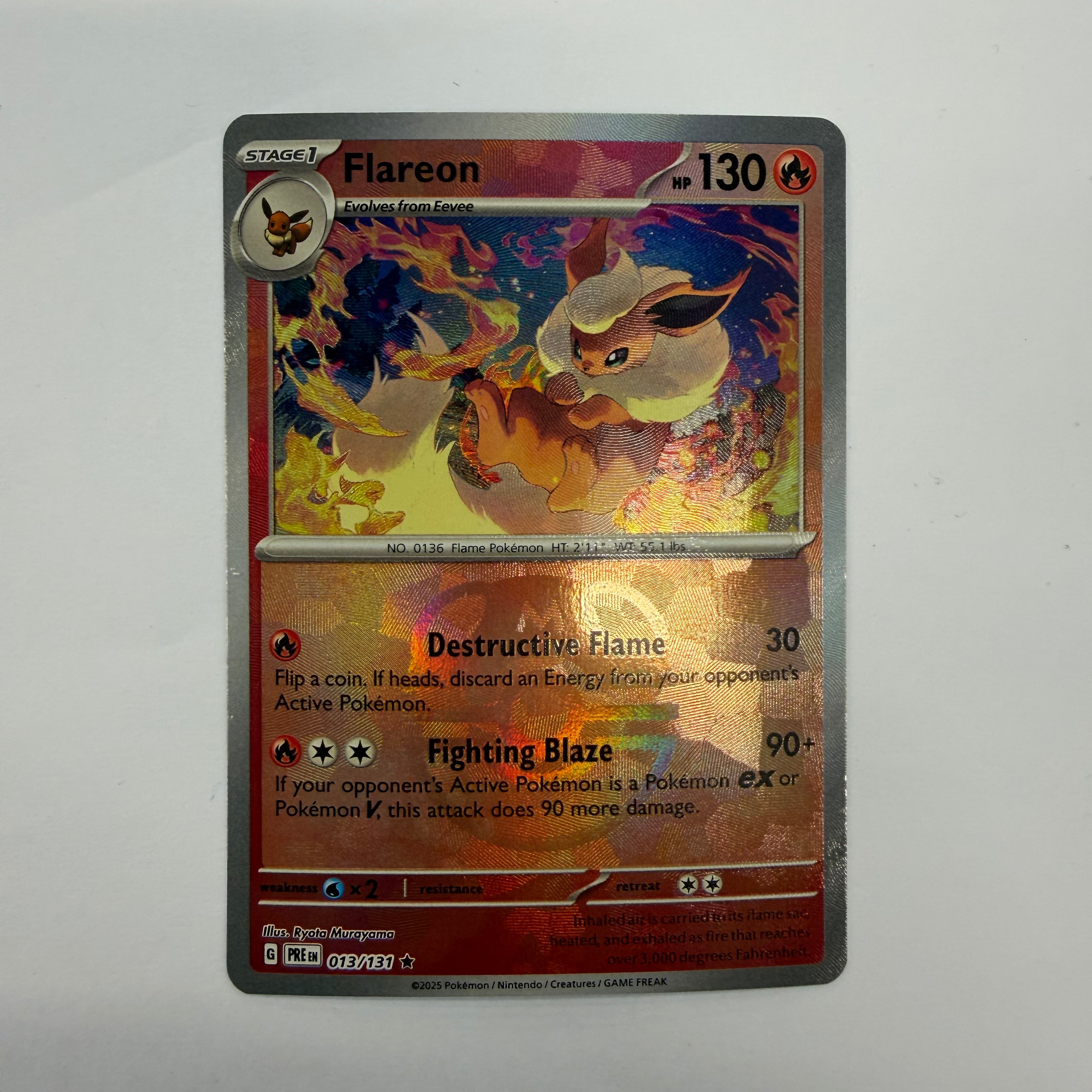 Pokémon TCG - Prismatic Evolutions Flareon 013/131 Masterball NM