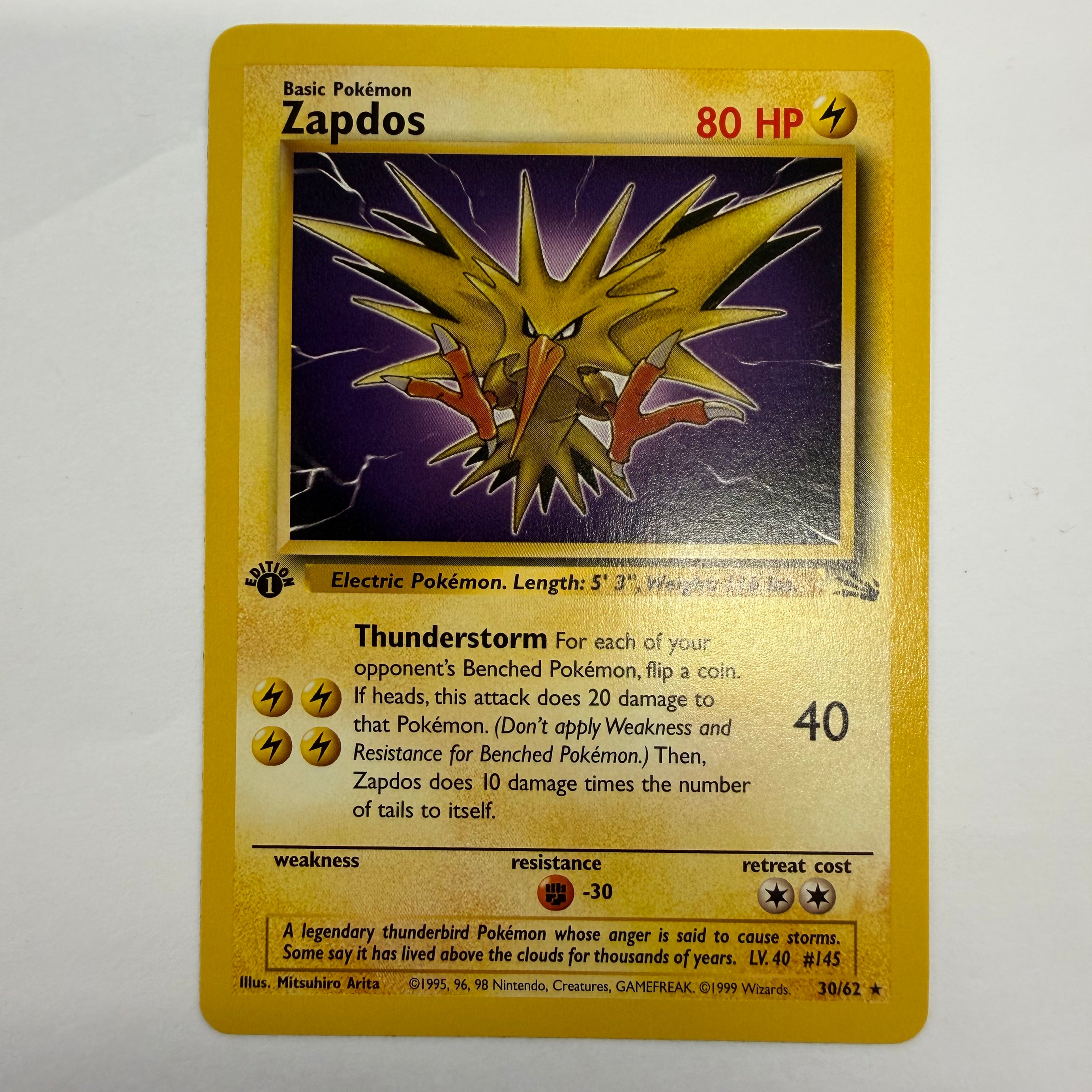 Pokémon TCG - Fossil 1st Edition Zapdos 30/62 NM