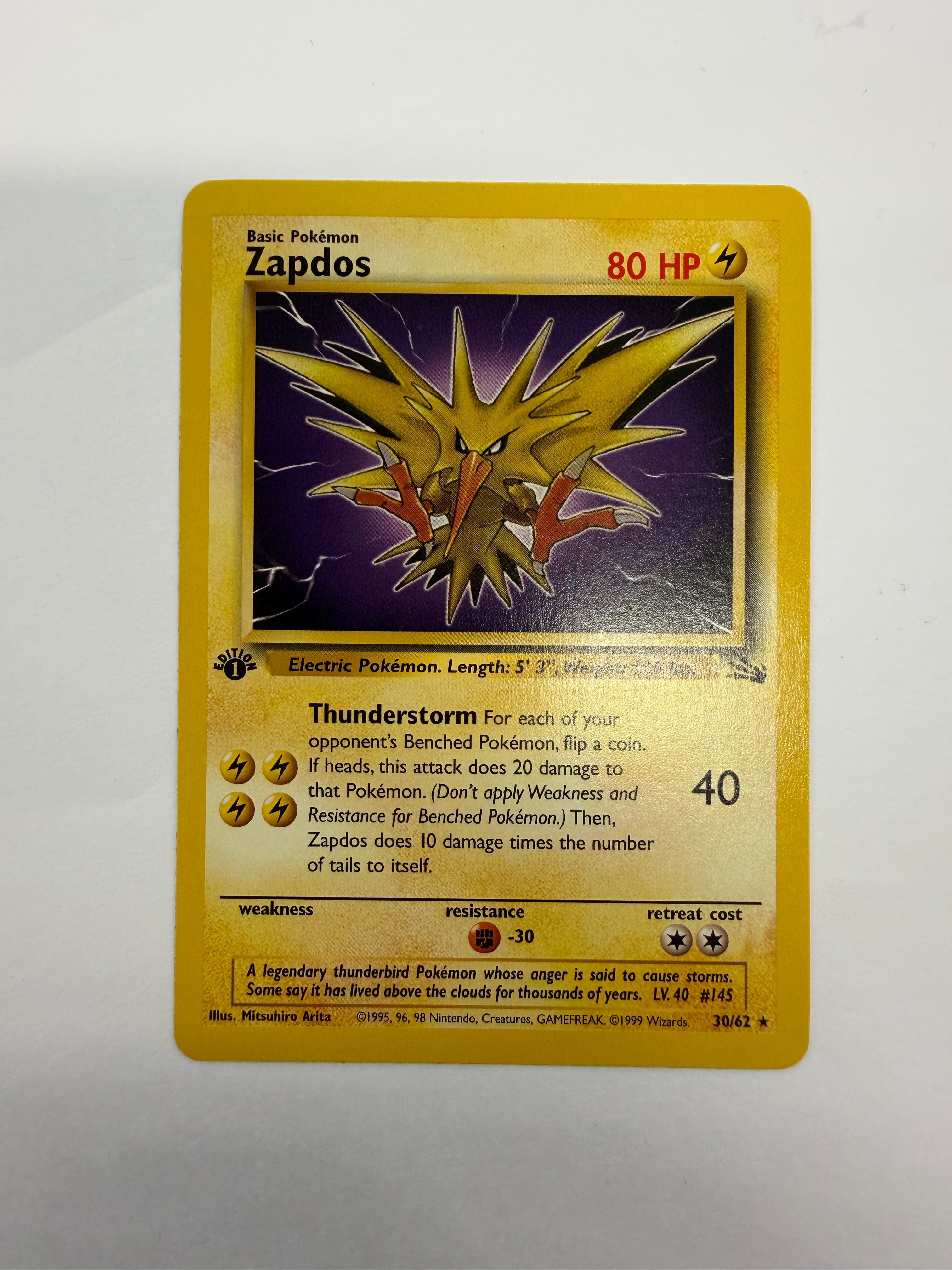 Pokémon TCG - Fossil 1st Edition Zapdos 30/62 NM