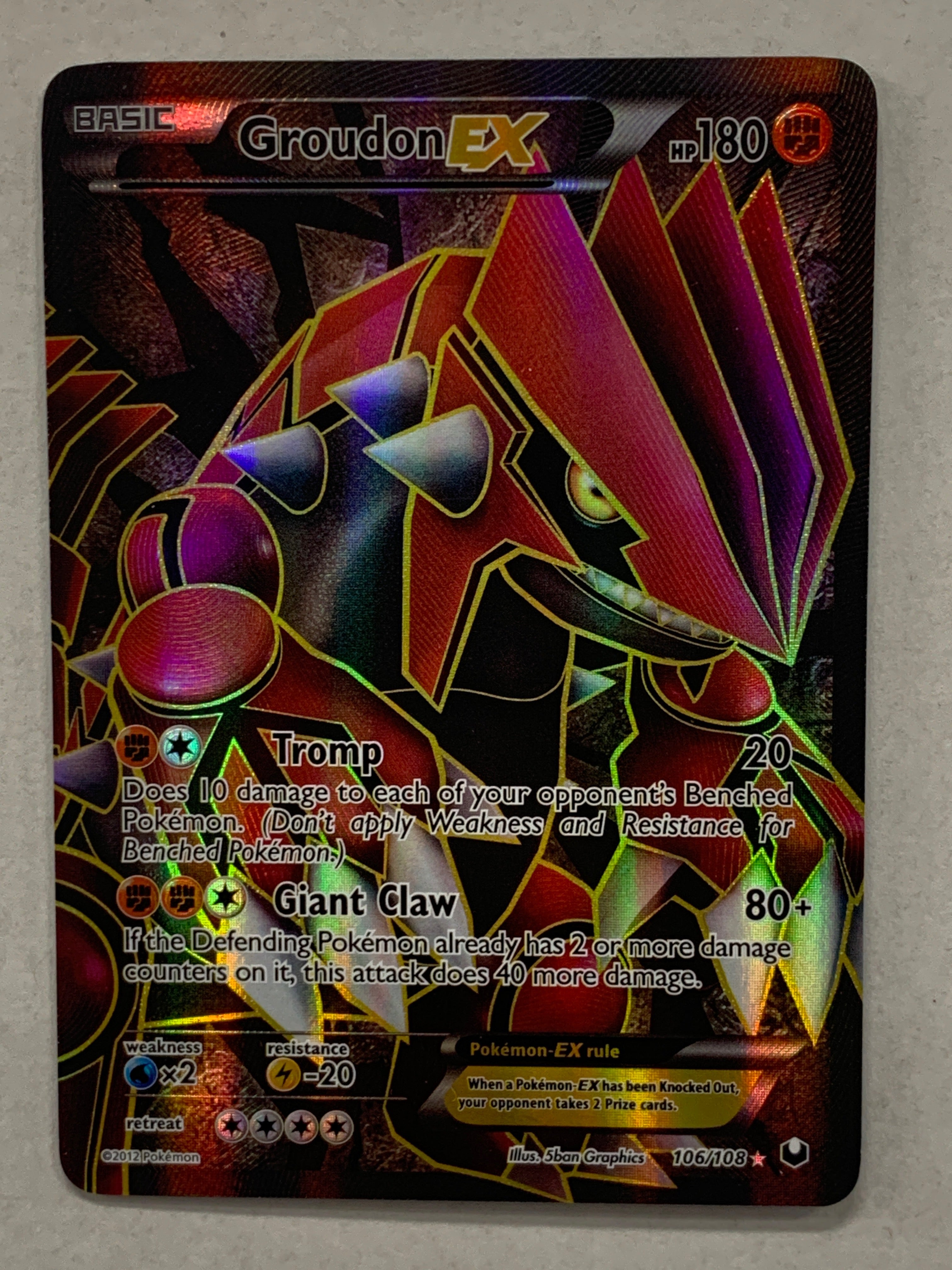 Pokémon TCG - Dark Explorers Groudon EX 106/108 NM