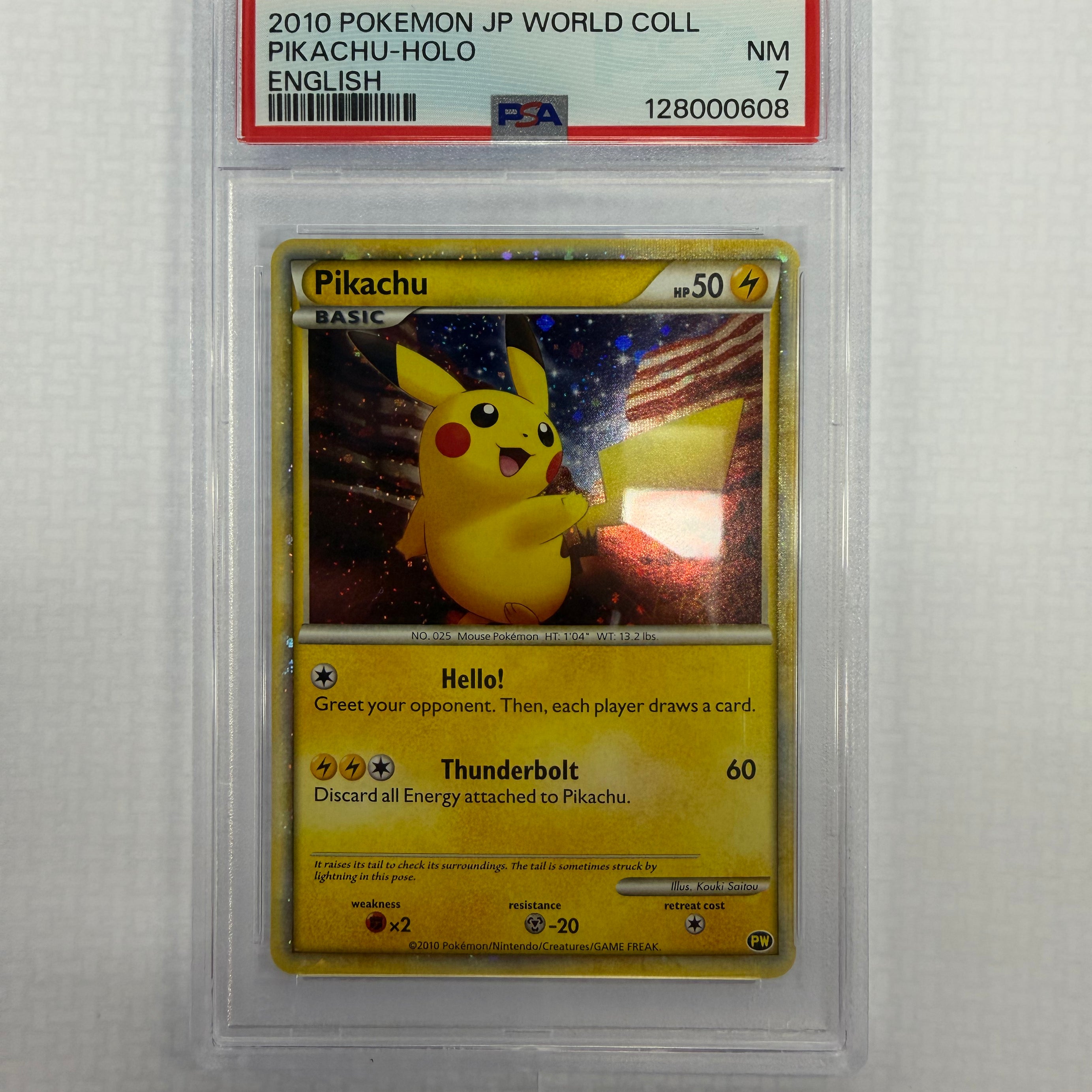 Pokémon TCG - PSA NM 7 World Collection Pikachu Holo