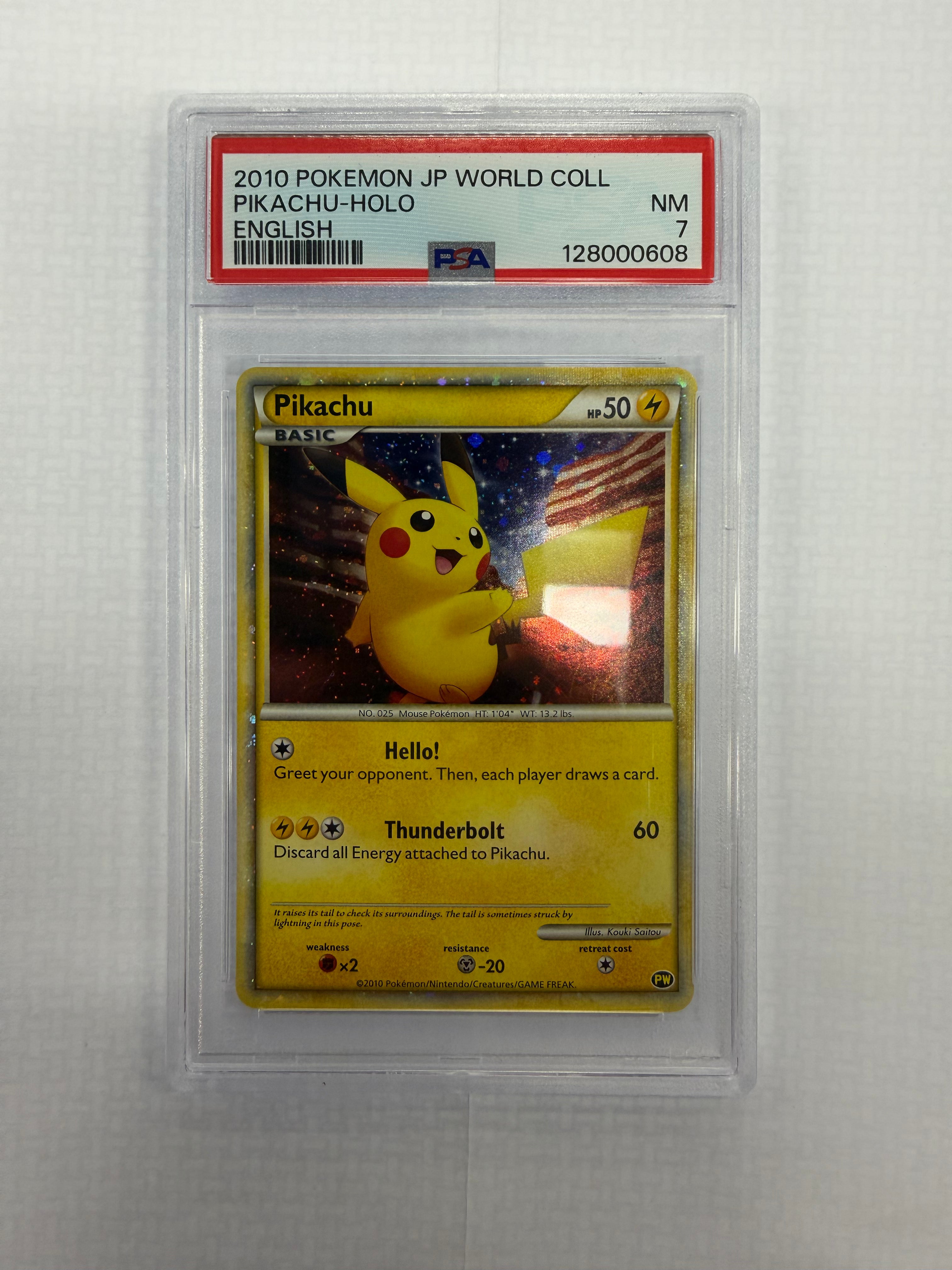 Pokémon TCG - PSA NM 7 World Collection Pikachu Holo