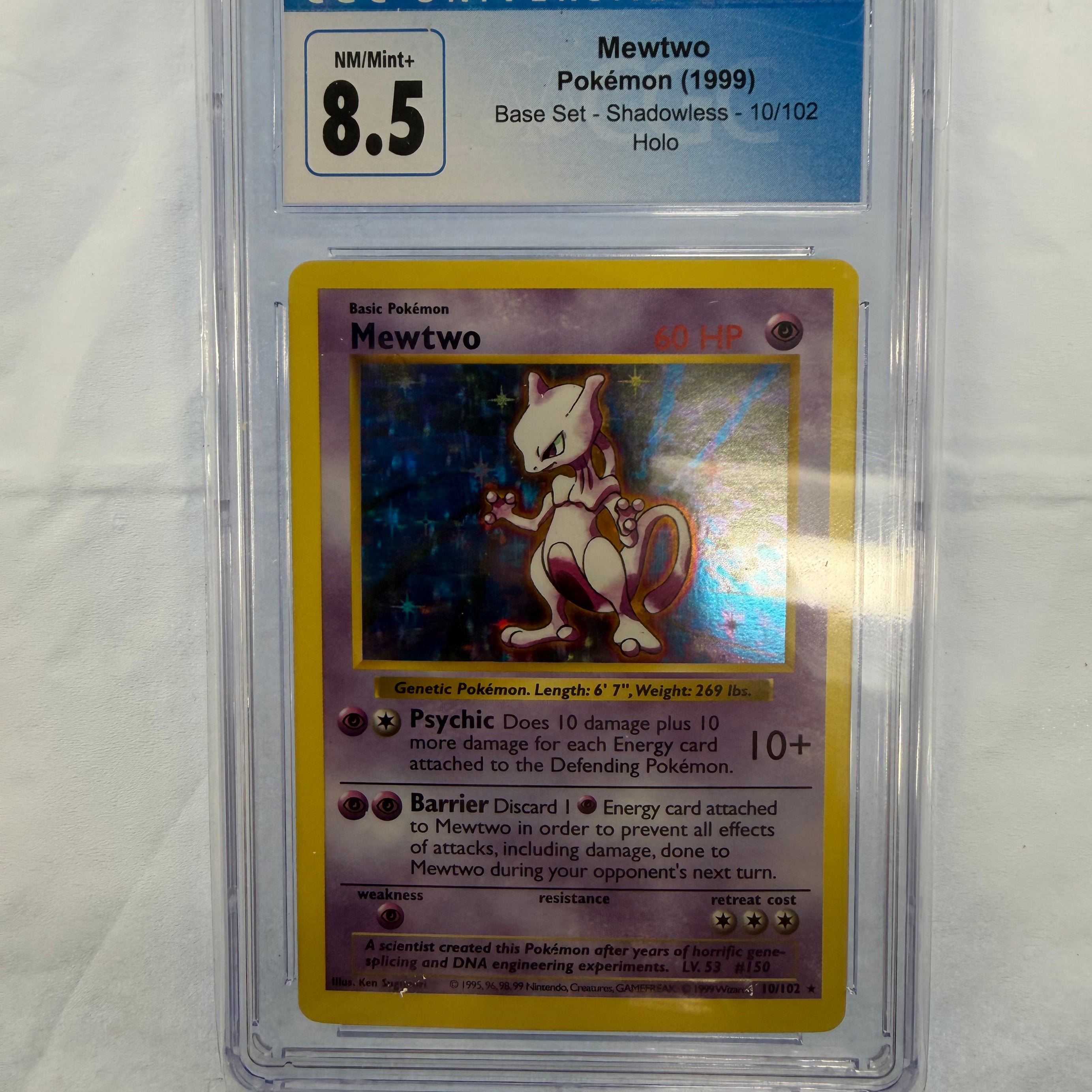 Pokémon TCG - CGC NM/Mint+ 8.5 Base Set Shadowless Mewtwo 10/102