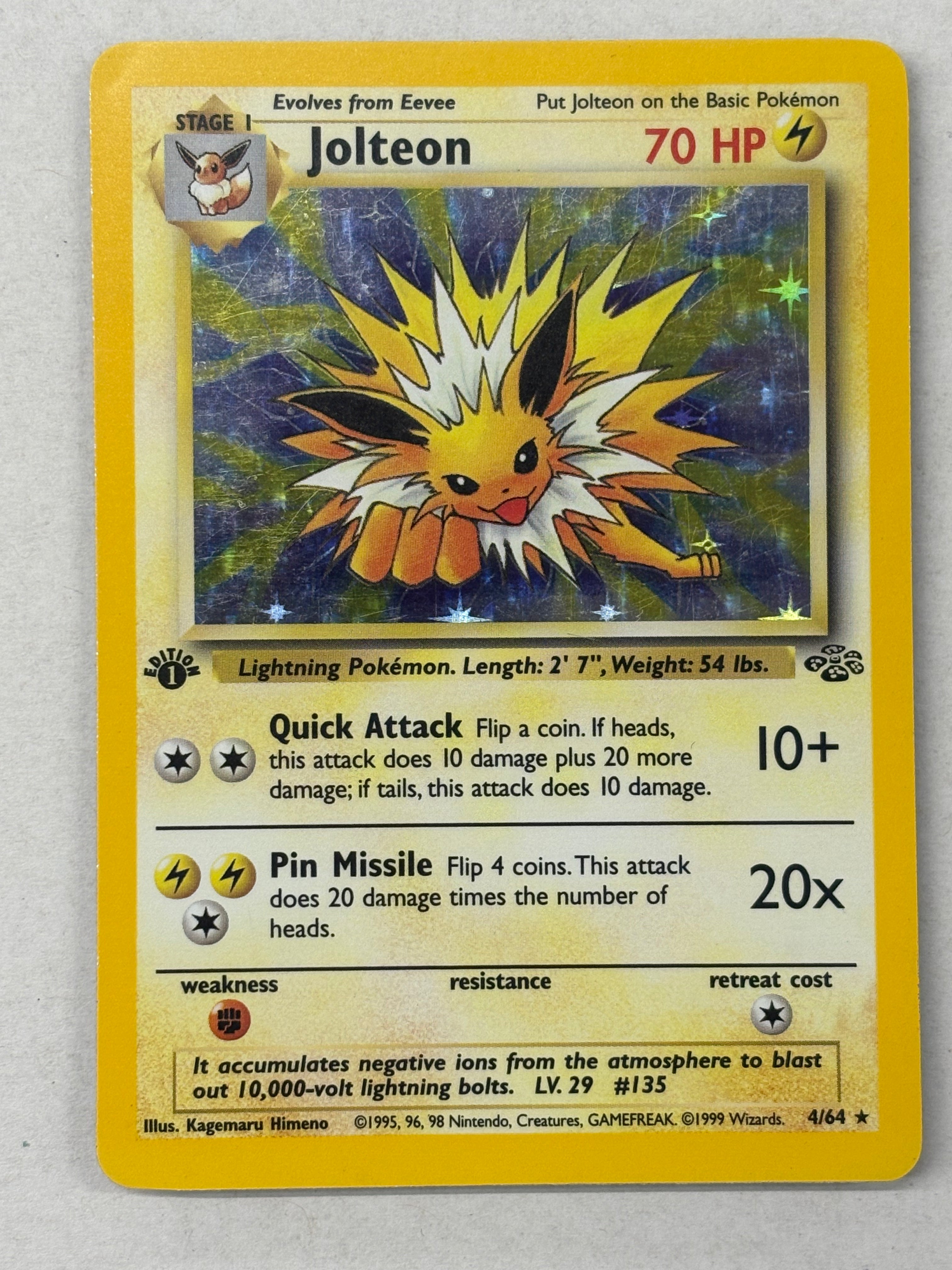 Pokémon TCG - Jungle 1st Edition Jolteon 4/64 MP