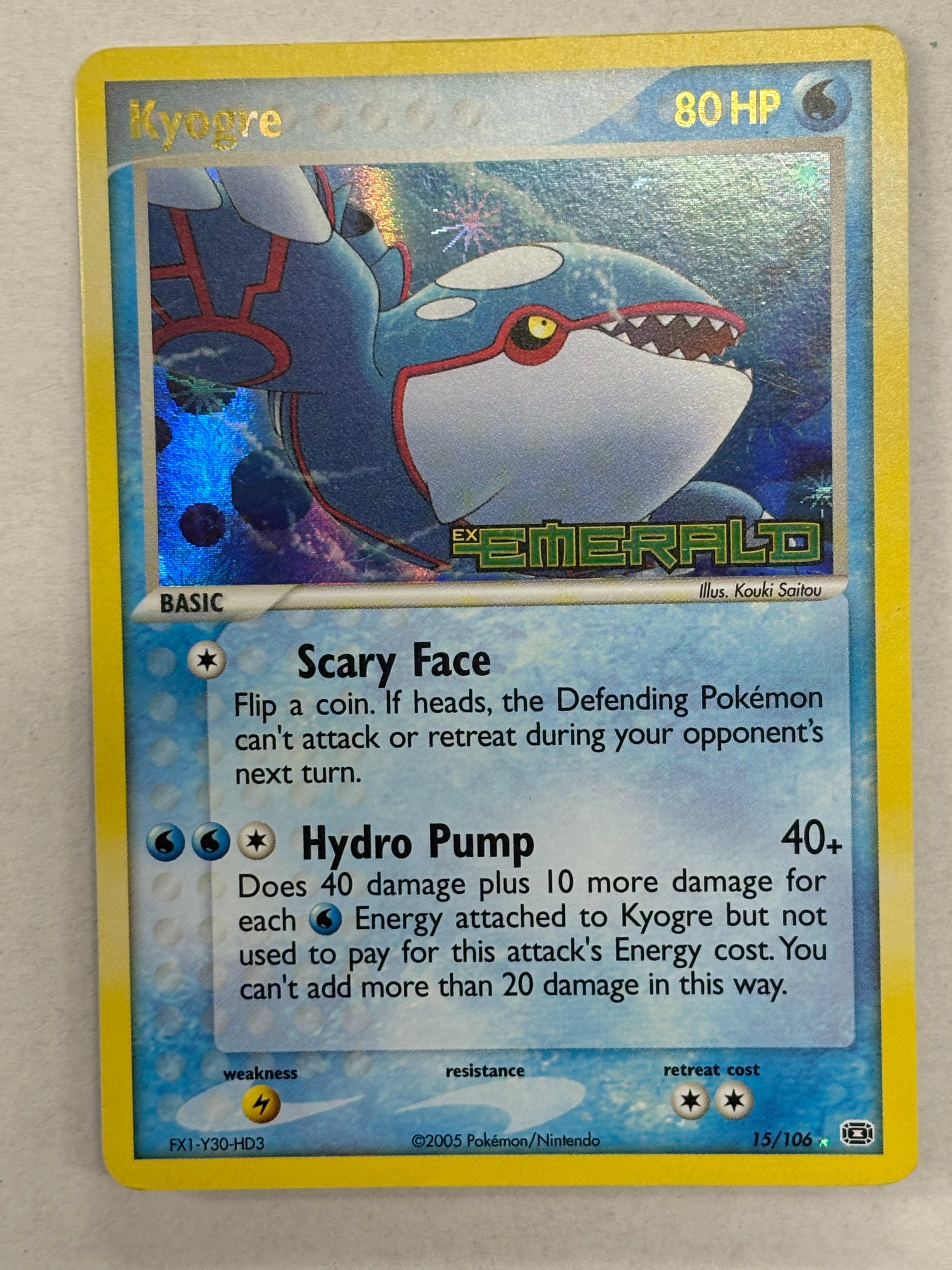 Pokémon TCG - Emerald Kyogre (Stamped) 15/106 NM