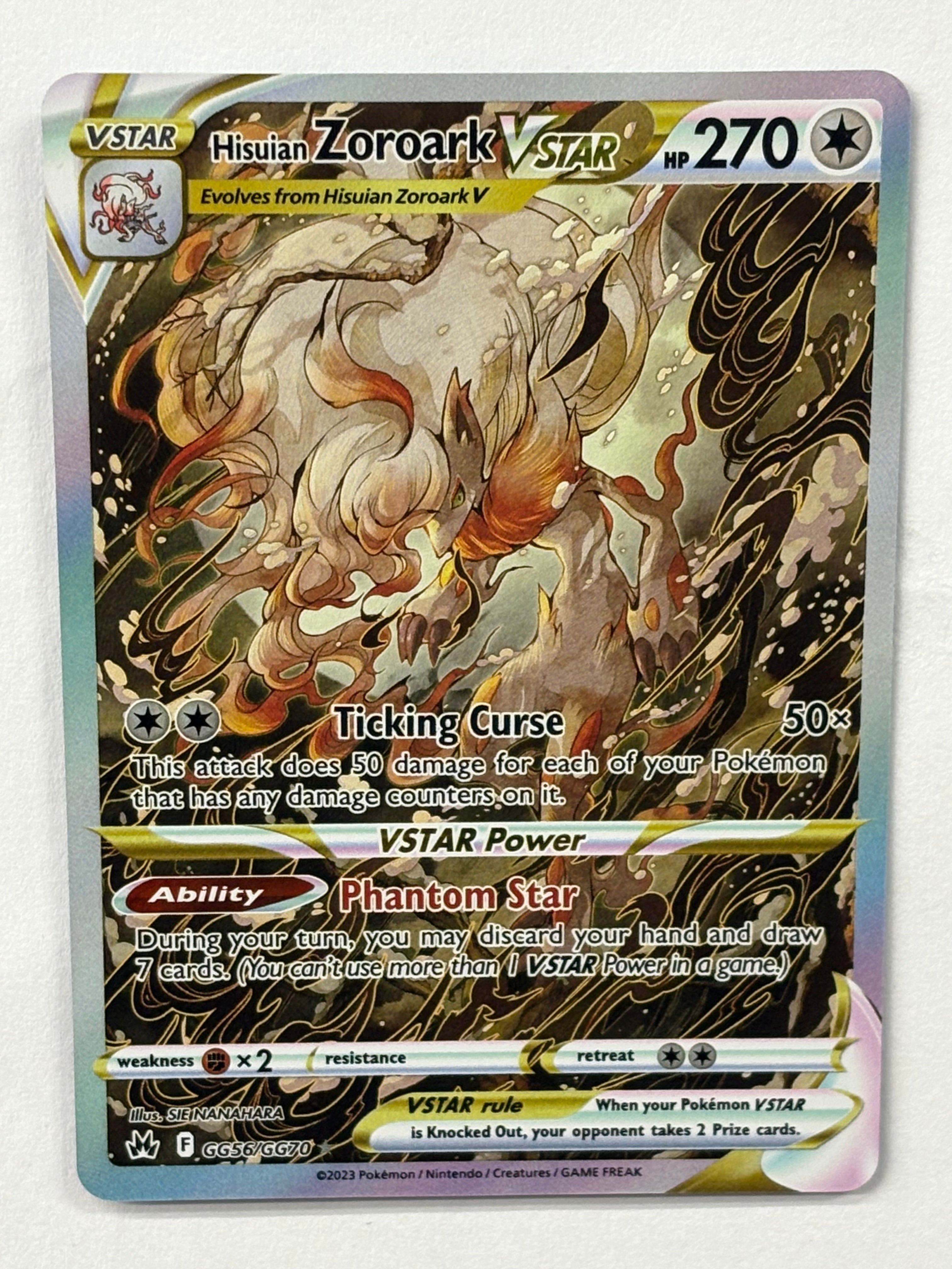 Pokémon TCG - Crown Zenith Hisuian Zoroark VSTAR GG56/GG70 NM