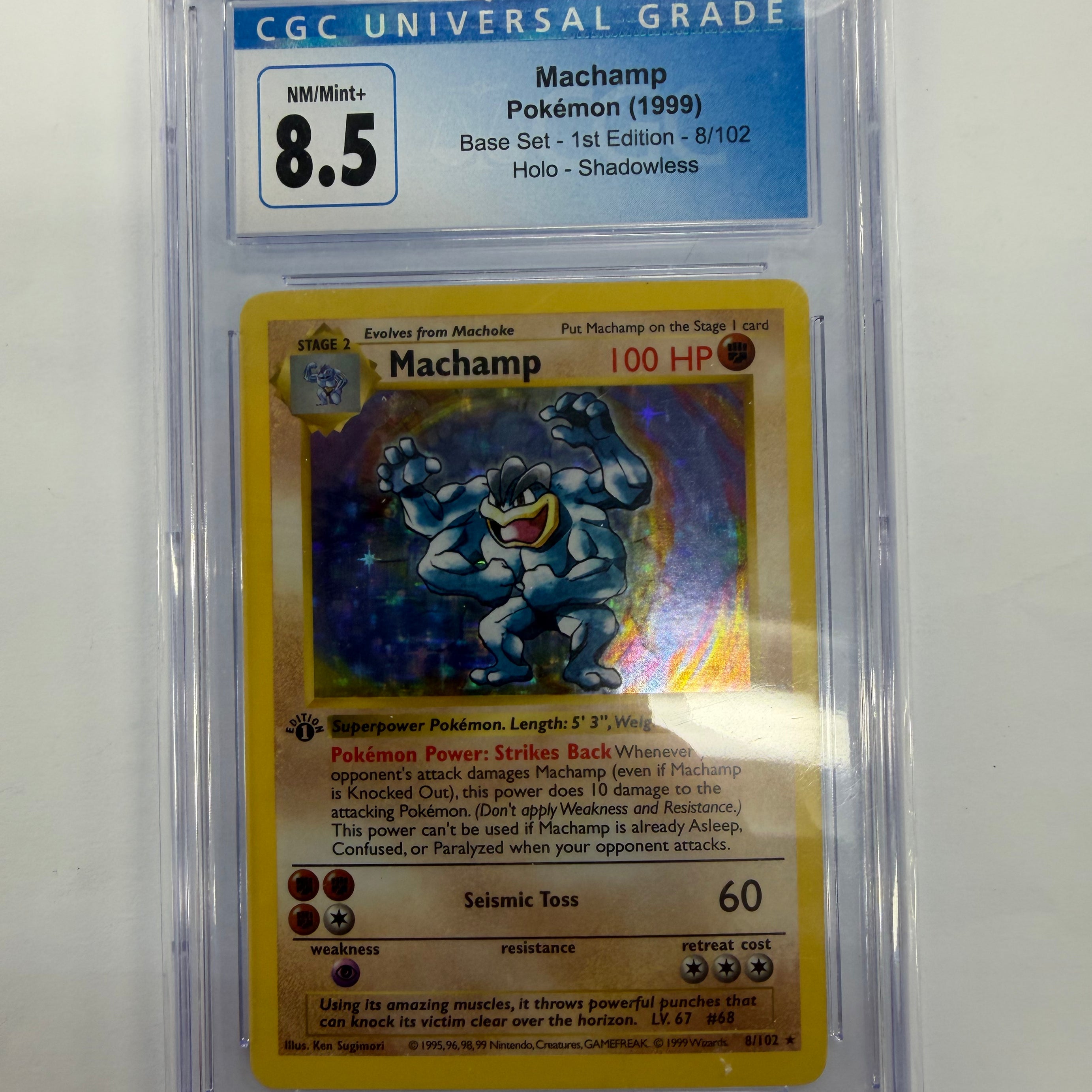 Pokémon TCG - Base Set Shadowless 1st Edition Machamp 8/102 Holo