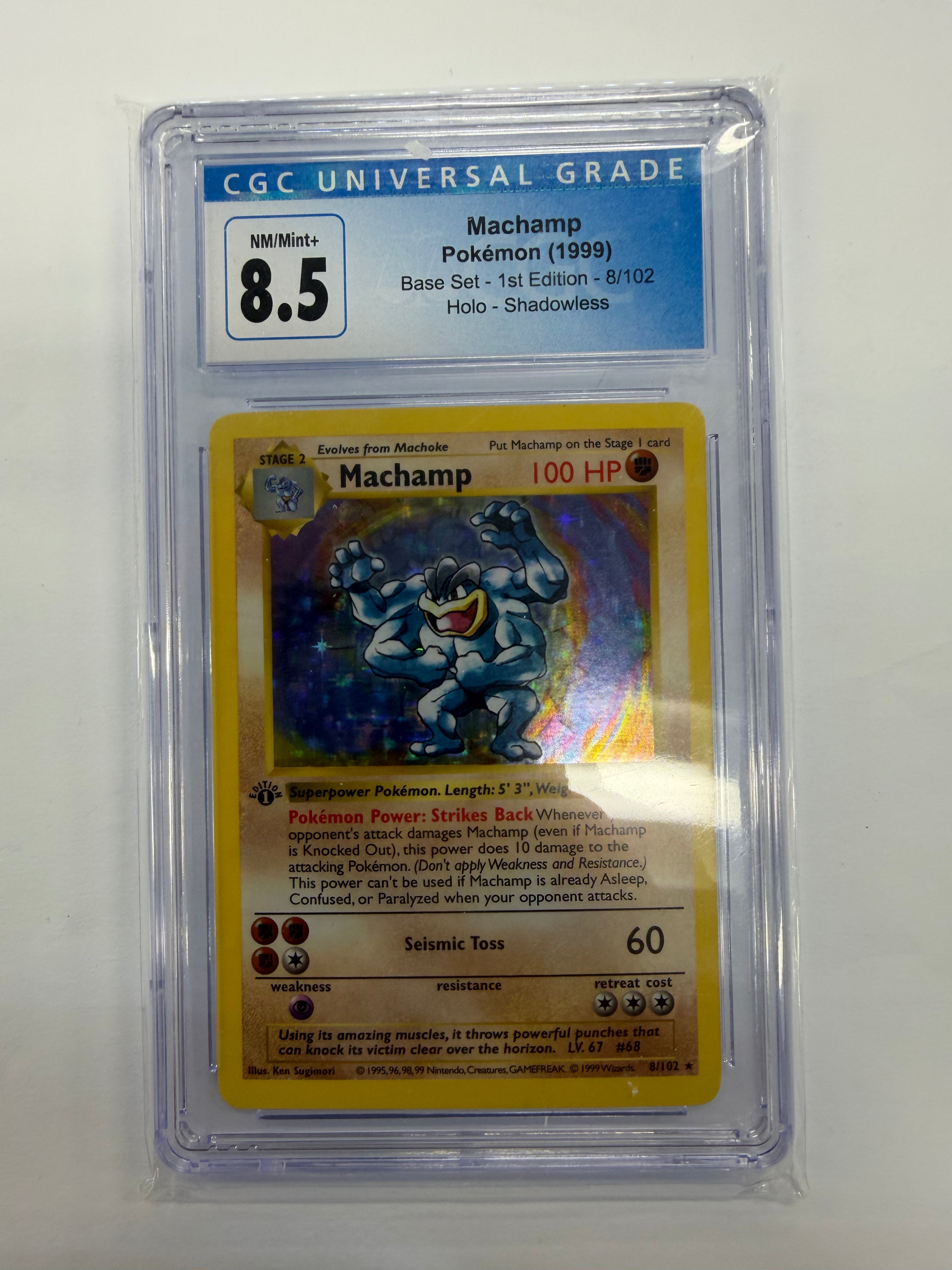 Pokémon TCG - Base Set Shadowless 1st Edition Machamp 8/102 Holo