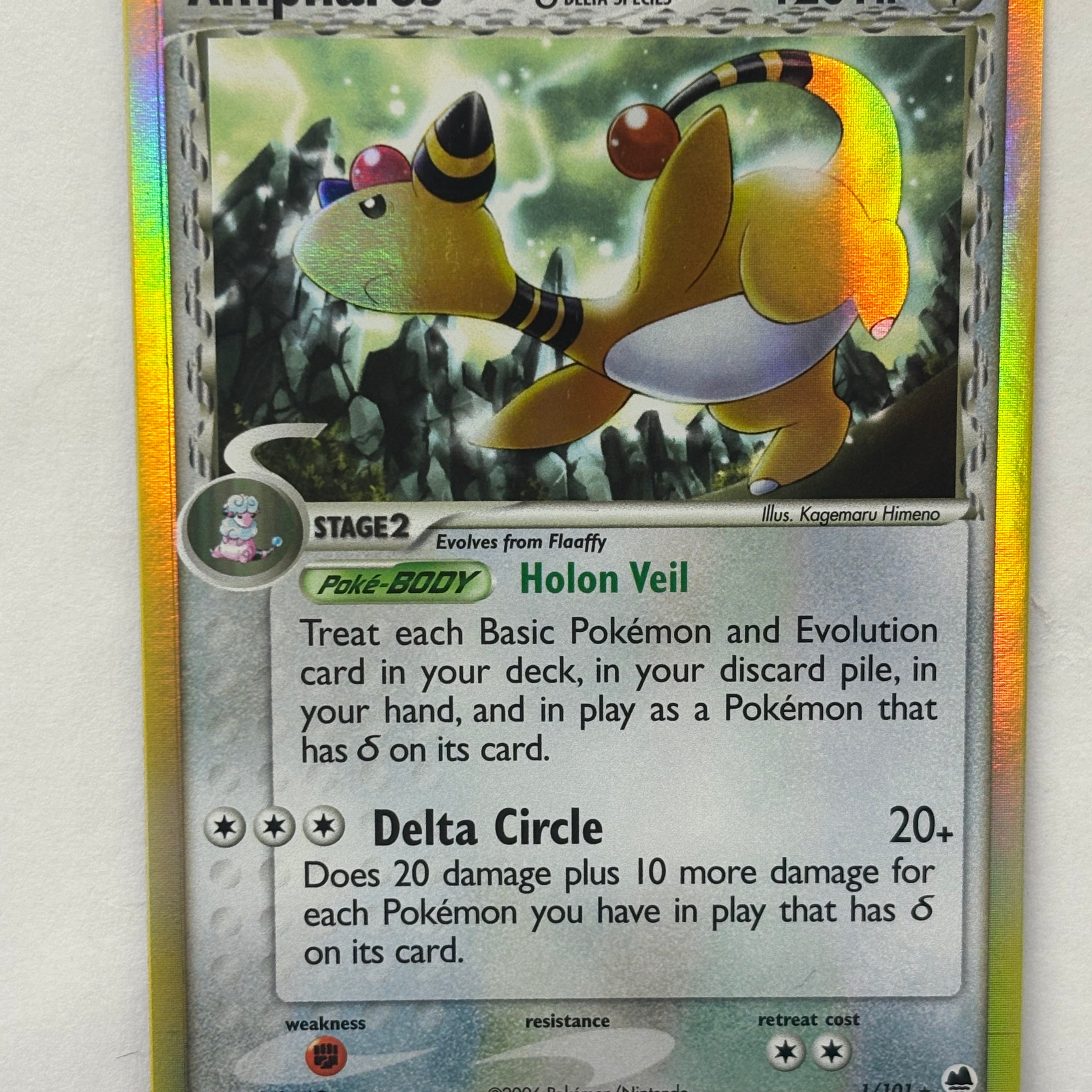 Pokémon TCG - EX Dragon Frontiers Ampharos (Delta Species) 1/101 NM