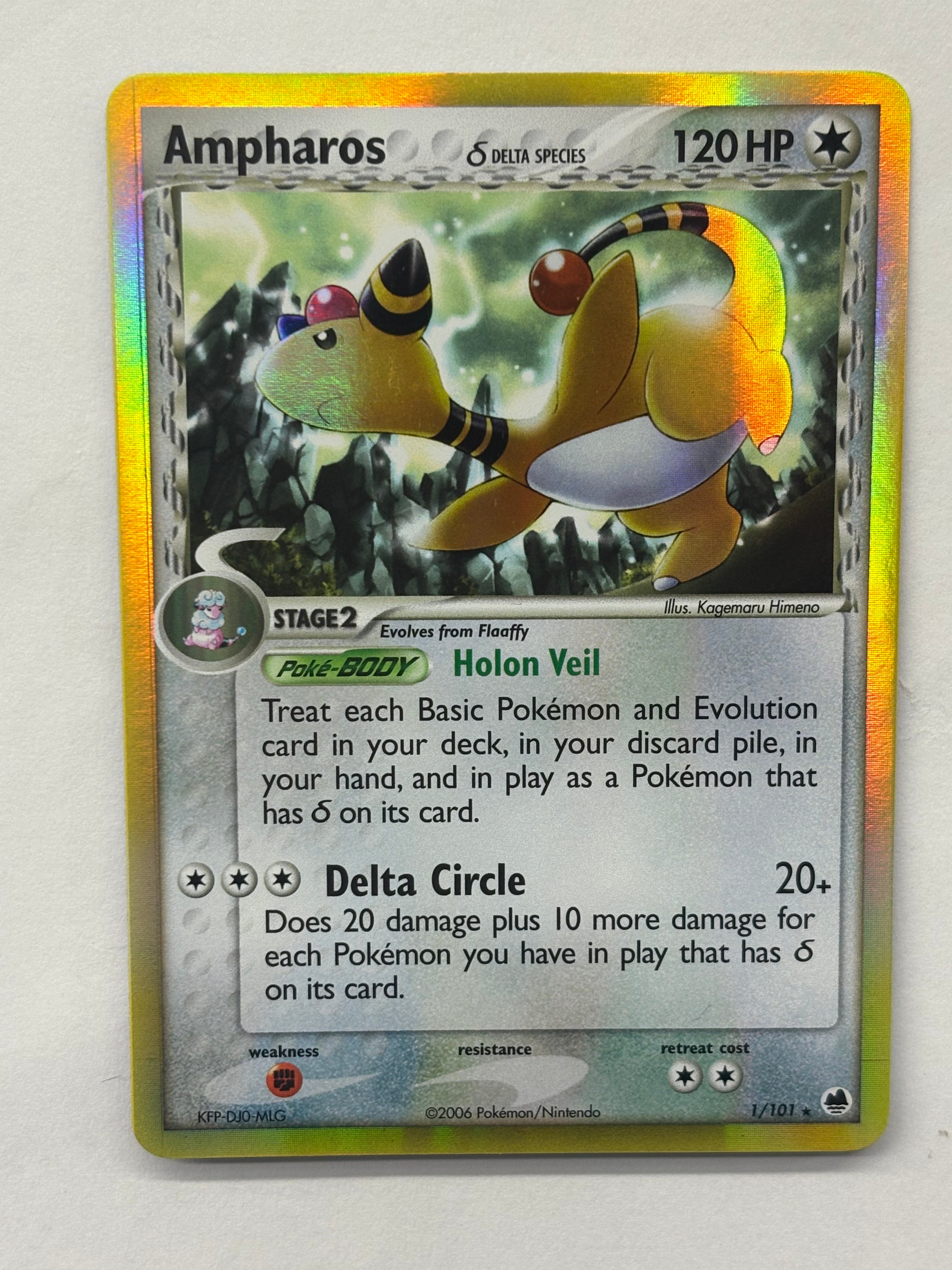 Pokémon TCG - EX Dragon Frontiers Ampharos (Delta Species) 1/101 NM