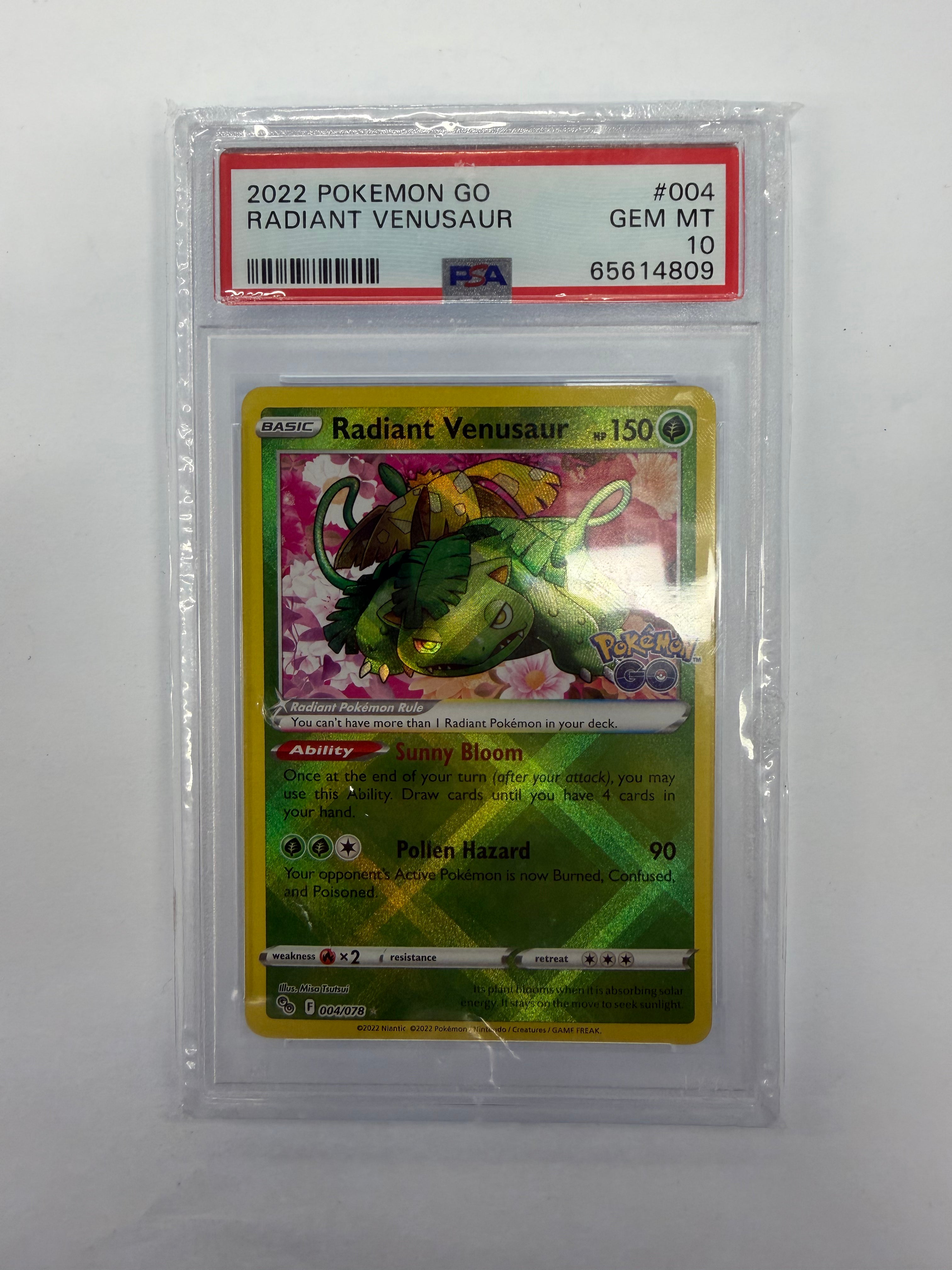 Pokémon TCG - PSA Gem MT 10 Pokémon Go Radiant Venusaur 004/078