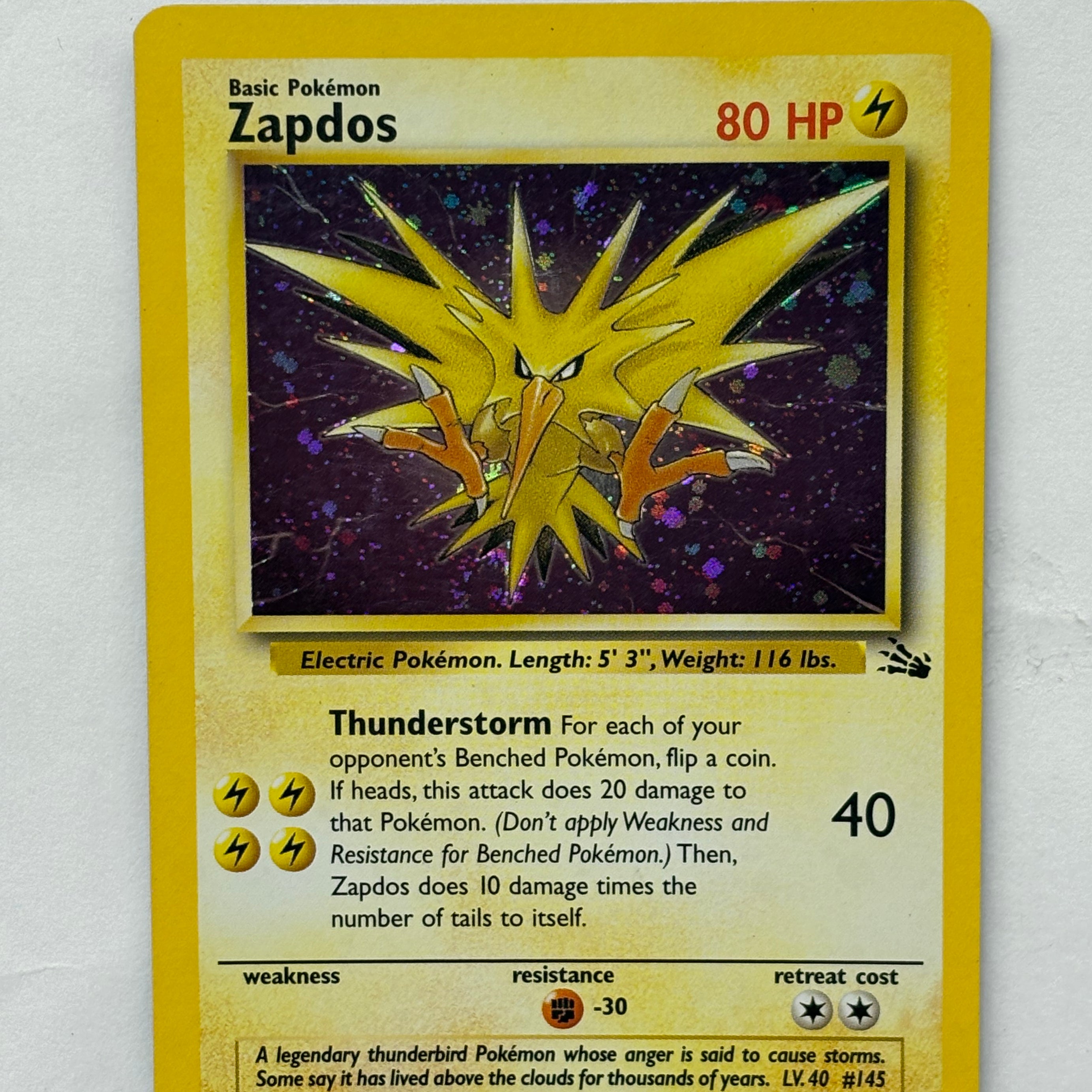 Pokémon TCG - Fossil Unlimited Zapdos Holo 15/62 MP