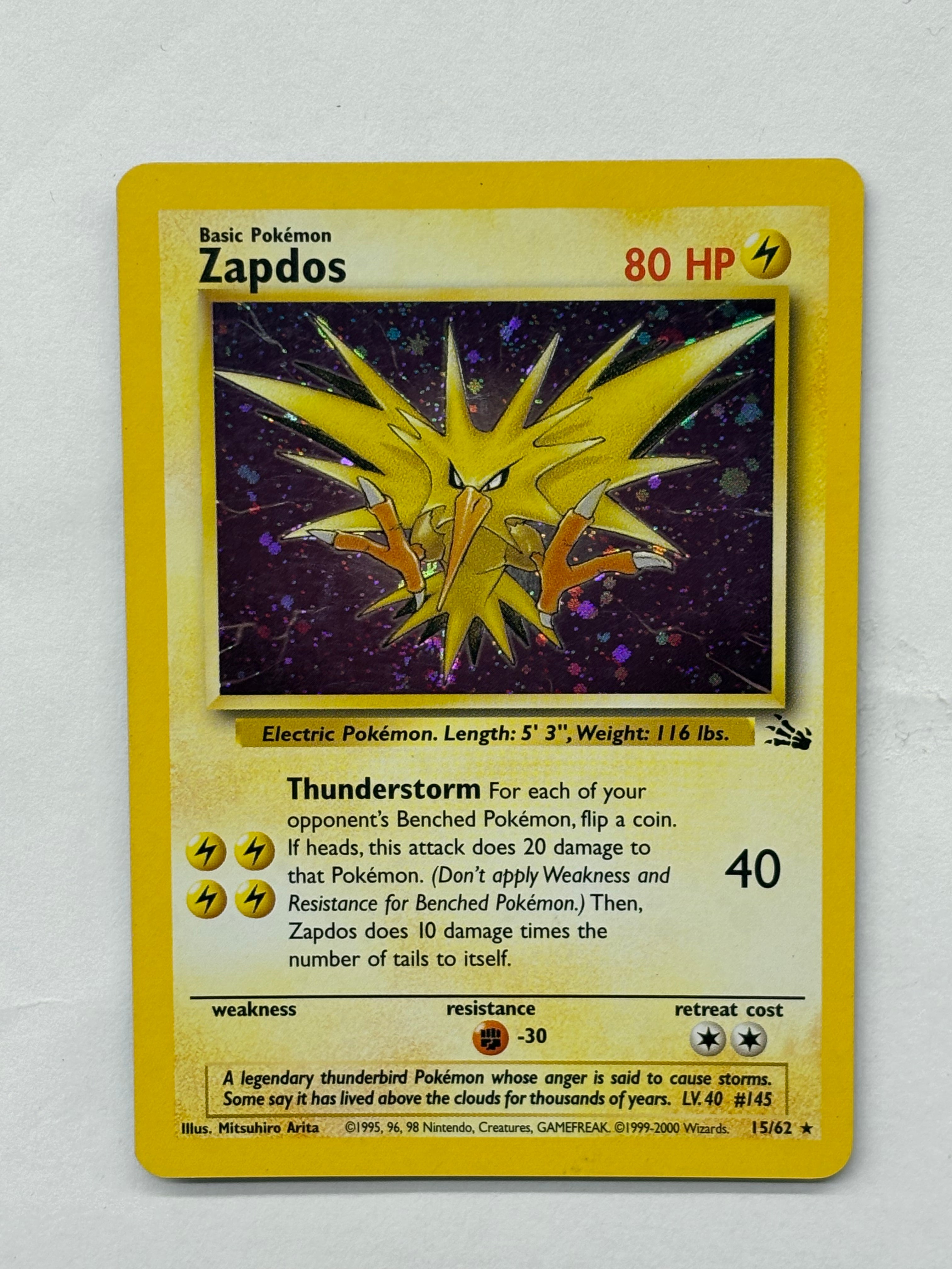 Pokémon TCG - Fossil Unlimited Zapdos Holo 15/62 MP