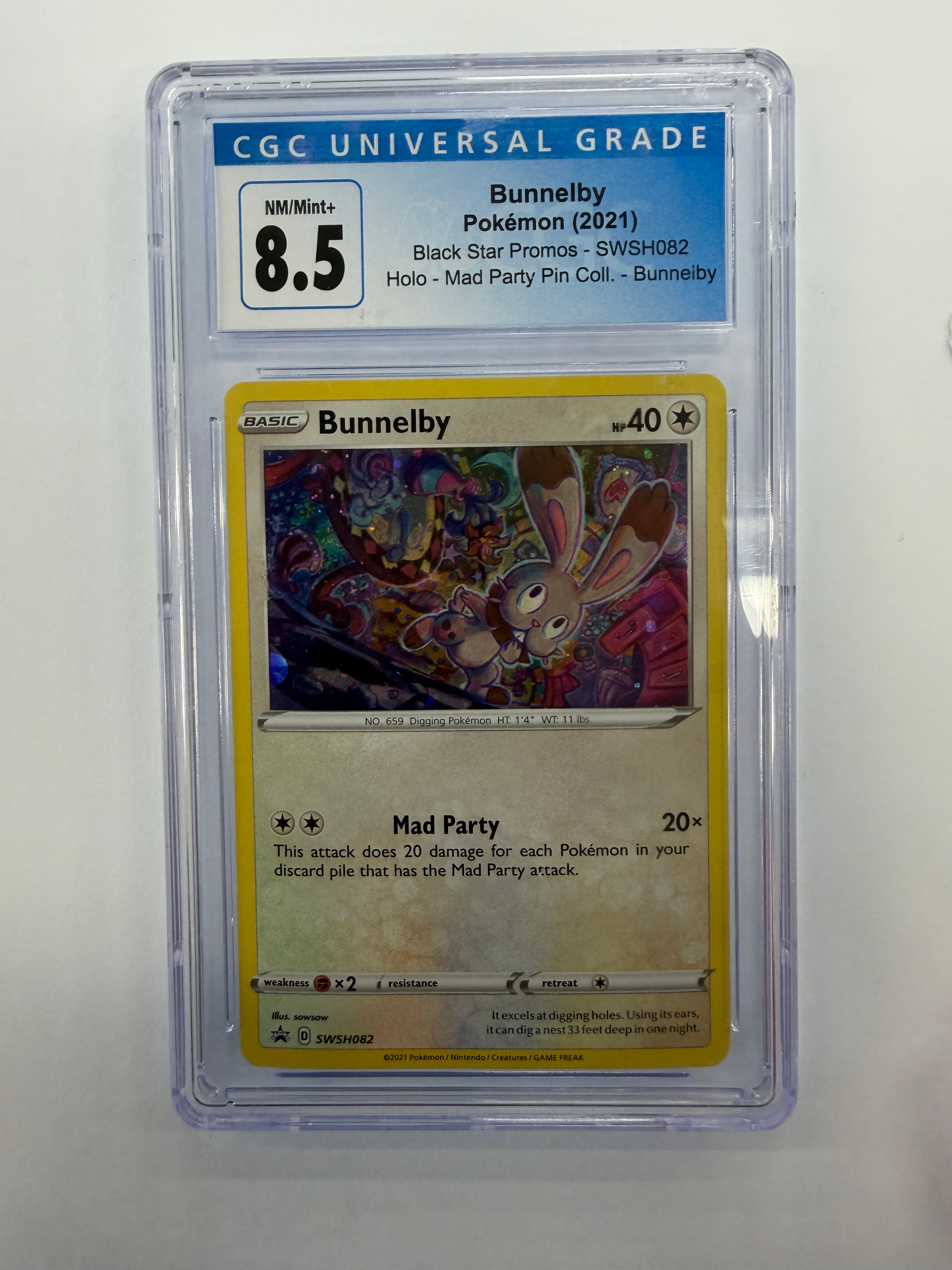 Pokémon TCG - CGC NM/Mint 8.5 Black Star Promos Bunnelby SWSH082 Holo