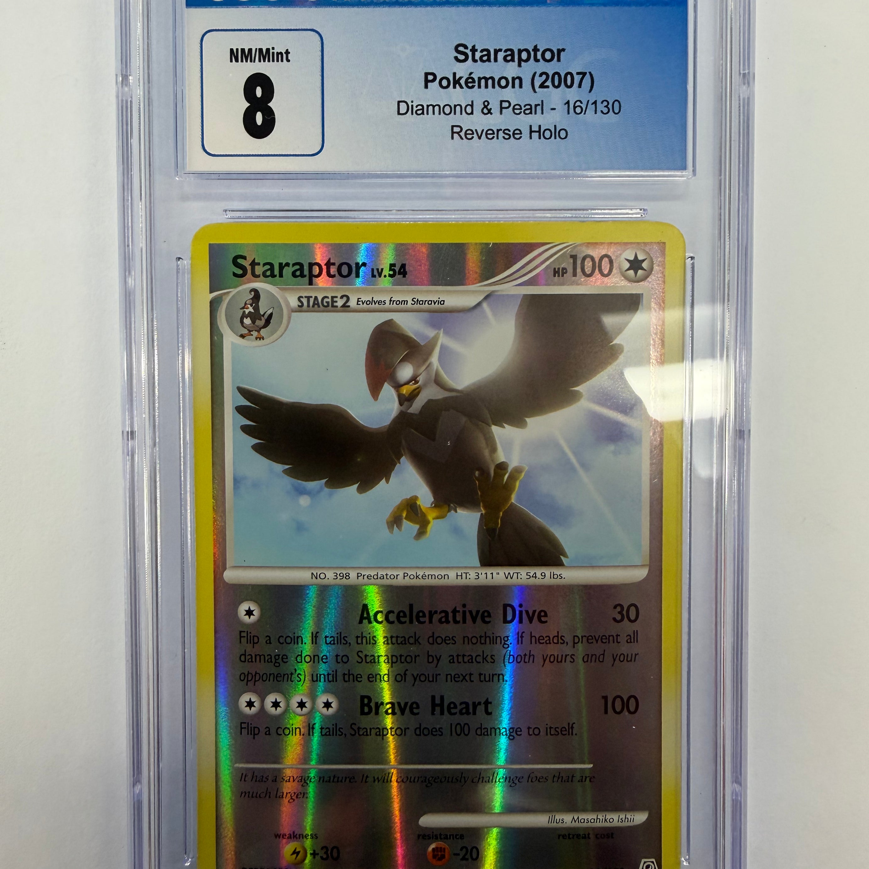 Pokémon TCG - CGC NM/Mint 8 Diamond & Pearl Staraptor 16/130 Reverse Holo